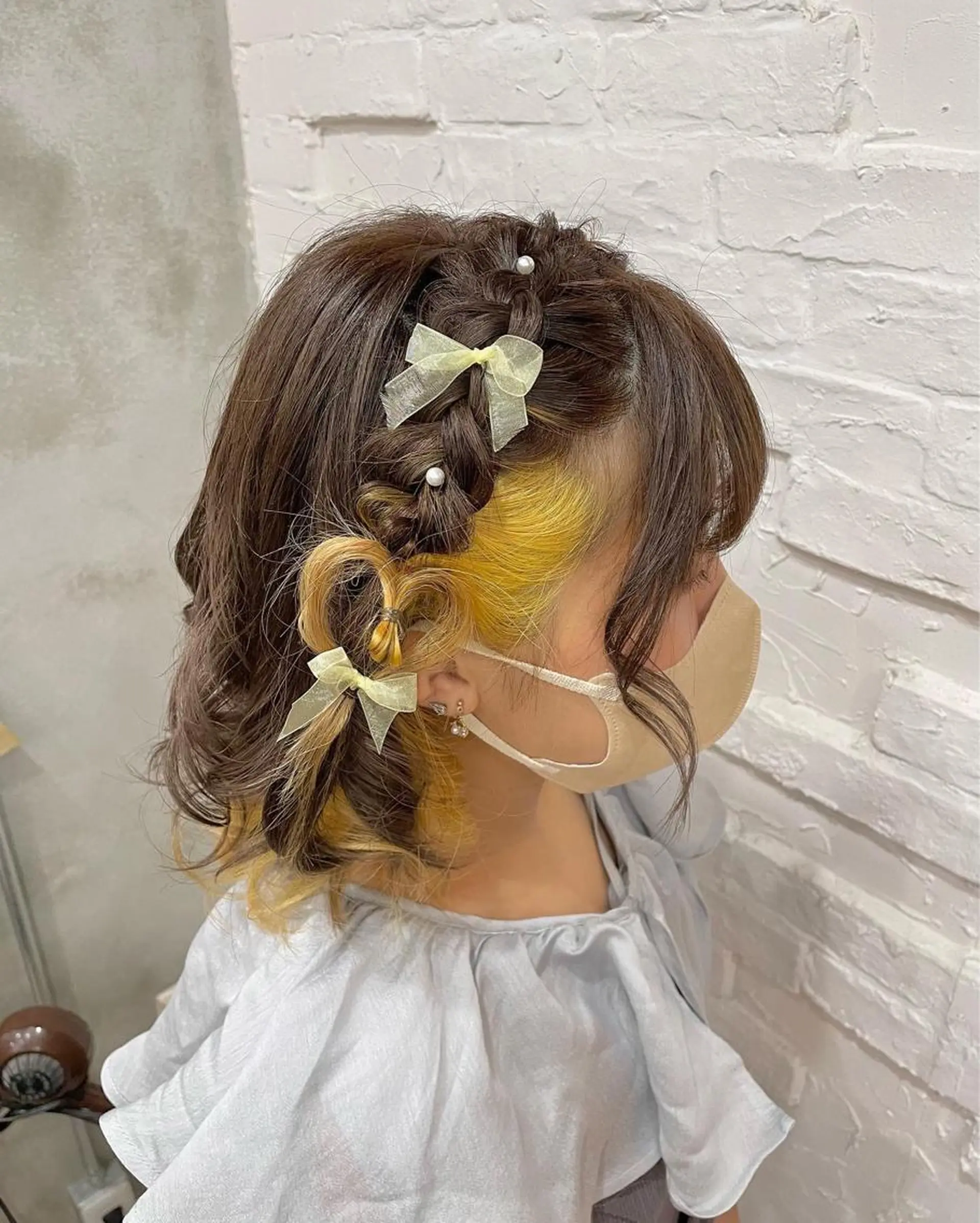 ショート カラー ヘアアレンジ ヘアセット 【ピンク/韓国ヘア/ ヘアセット】亜海のヘアスタイル