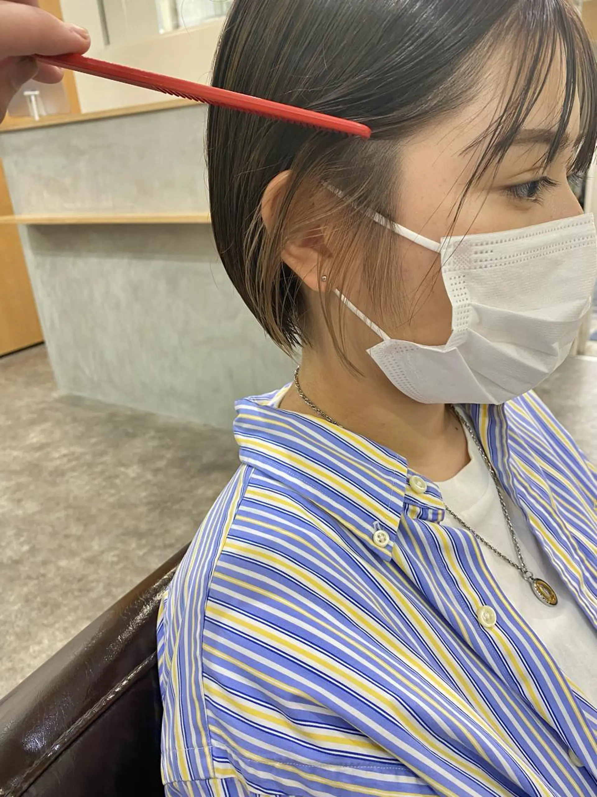 ショート カラー ブリーチ 抜きっぱなしブロンド ボブ ヘアカラー トリートメント 森貴裕/ベージュ/ パーマ/オリーブのヘアスタイル