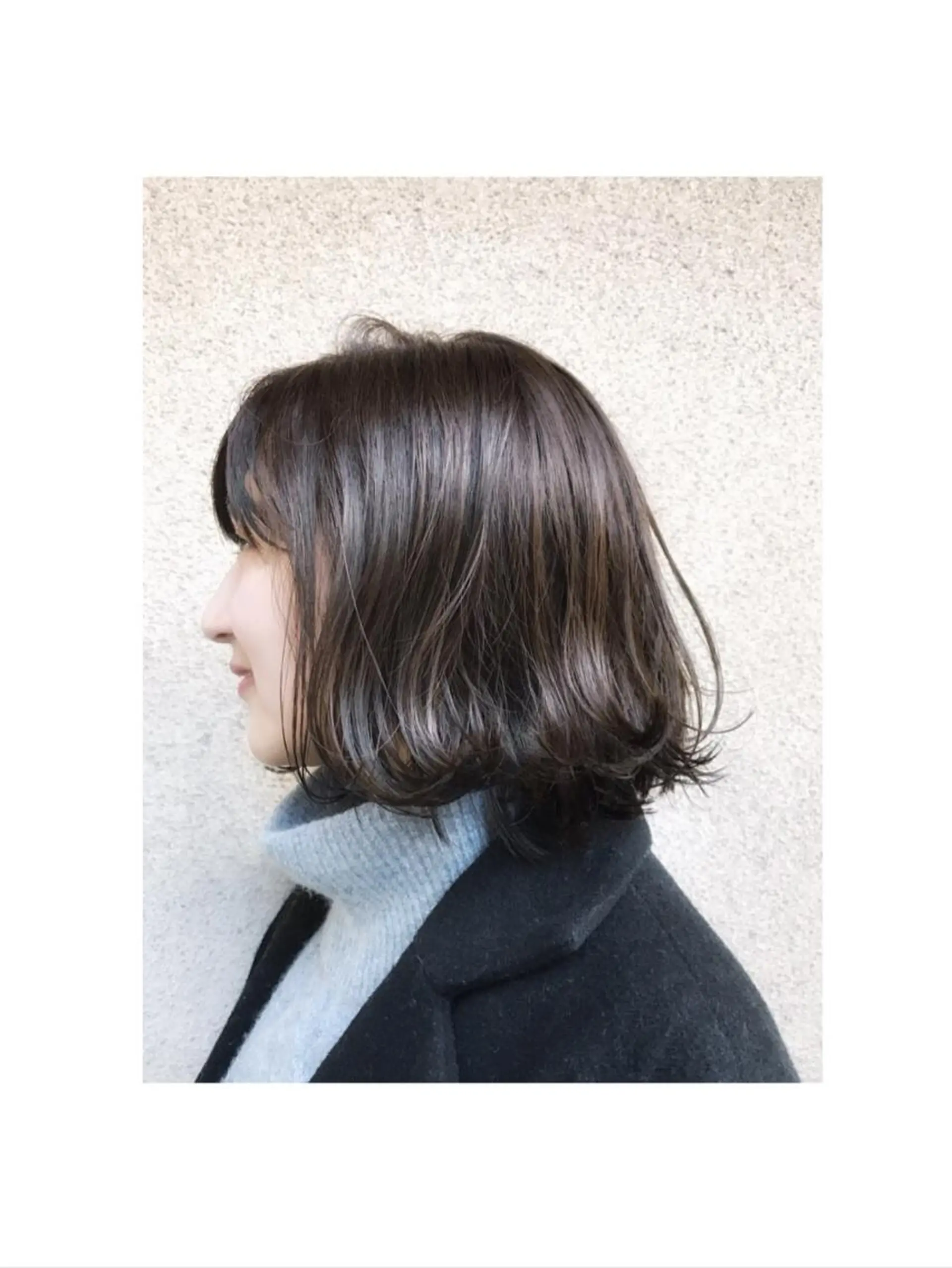 ミディアム カラー 切りっぱなしボブ ボブ vato マンツーマンサロンのヘアスタイル