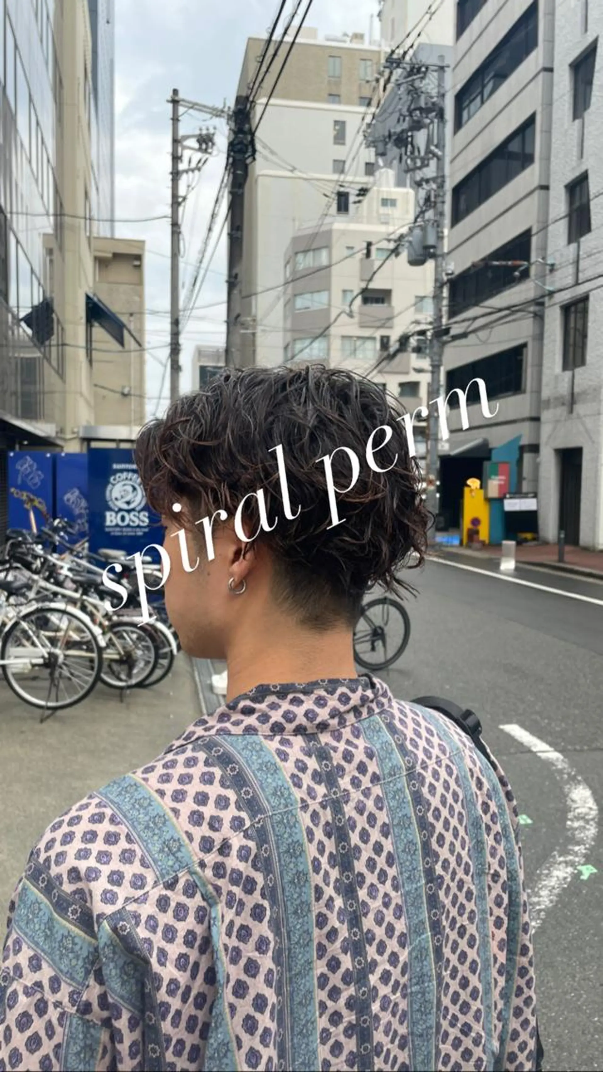 パーマ メンズ センターパート マッシュウルフ マッシュ メンズパーマ メンズショート カット パーマ ヘアセット フリーランスシェアサロンルレイル所属・心斎橋/メンズ /ルレイル/地形真希のヘアスタイル