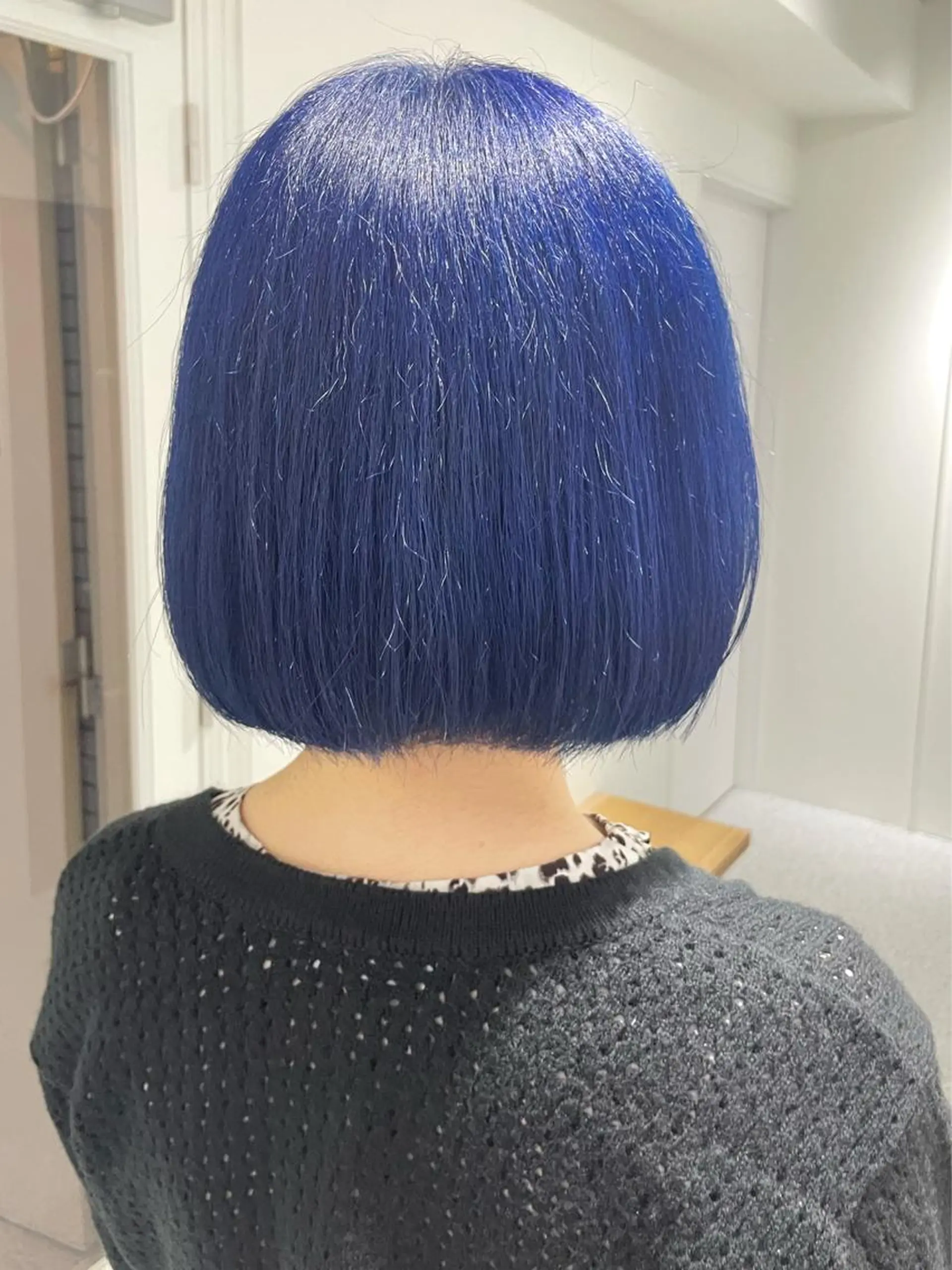 ミディアム カラー ブリーチ ブルーカラー ケアブリーチ ダブルカラー ネイビーカラー GO TODAY SHARE SALON 原宿本店所属・ブリーチ/ハイトーン 艶カラー/ユリナのヘアスタイル