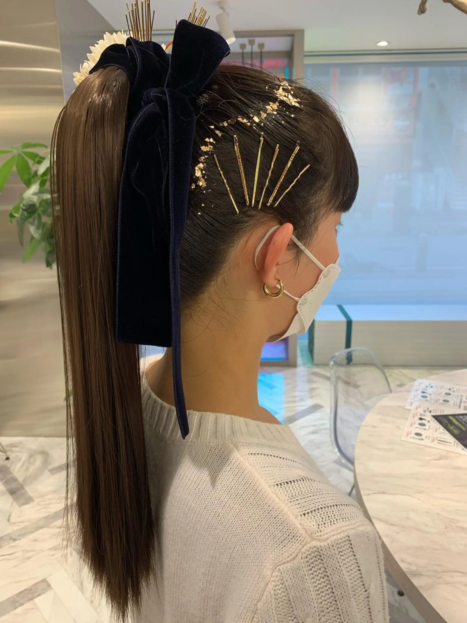 セミロング ヘアアレンジ 平野 優奈のヘアスタイル