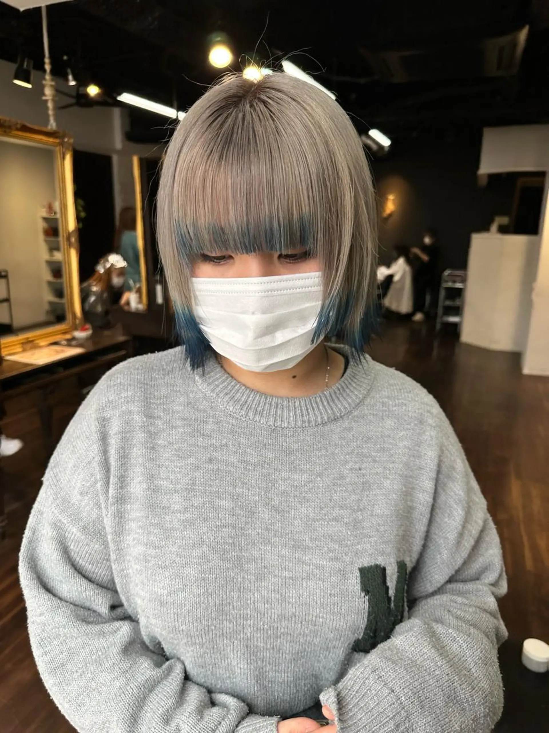 ショート 韓国風カラー 顔まわりレイヤー 顔周りカット 髪質改善 韓国風ヘア カット ヘアカラー トリートメント ワンホンヘア ケラチン/Kaitoのヘアスタイル