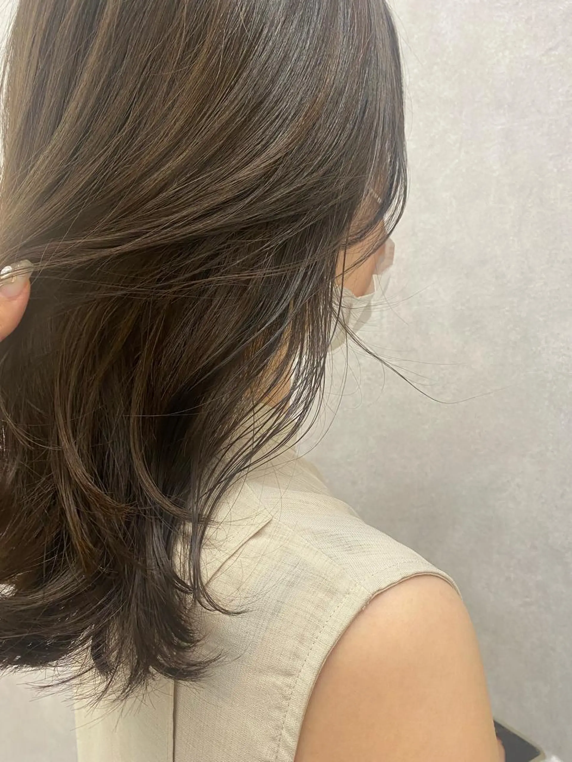 ミディアム カラー ヘアアレンジ トリートメント カット ヘアカラー トリートメント Kawaguchi Arisaのヘアスタイル