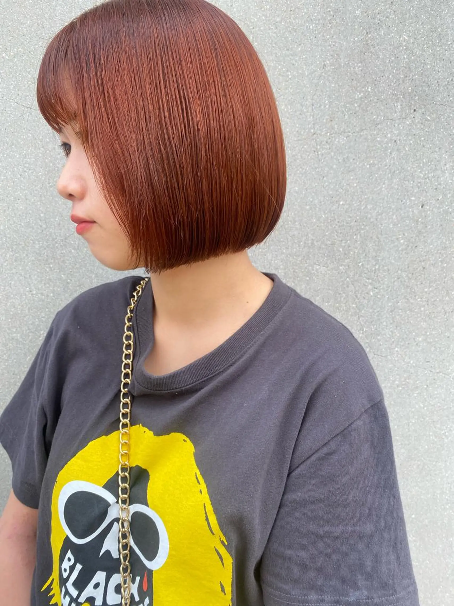 ショート カラー オレンジ ボブ ヘアカラー AYANE 韓国ヘア /レイヤーカットのヘアスタイル