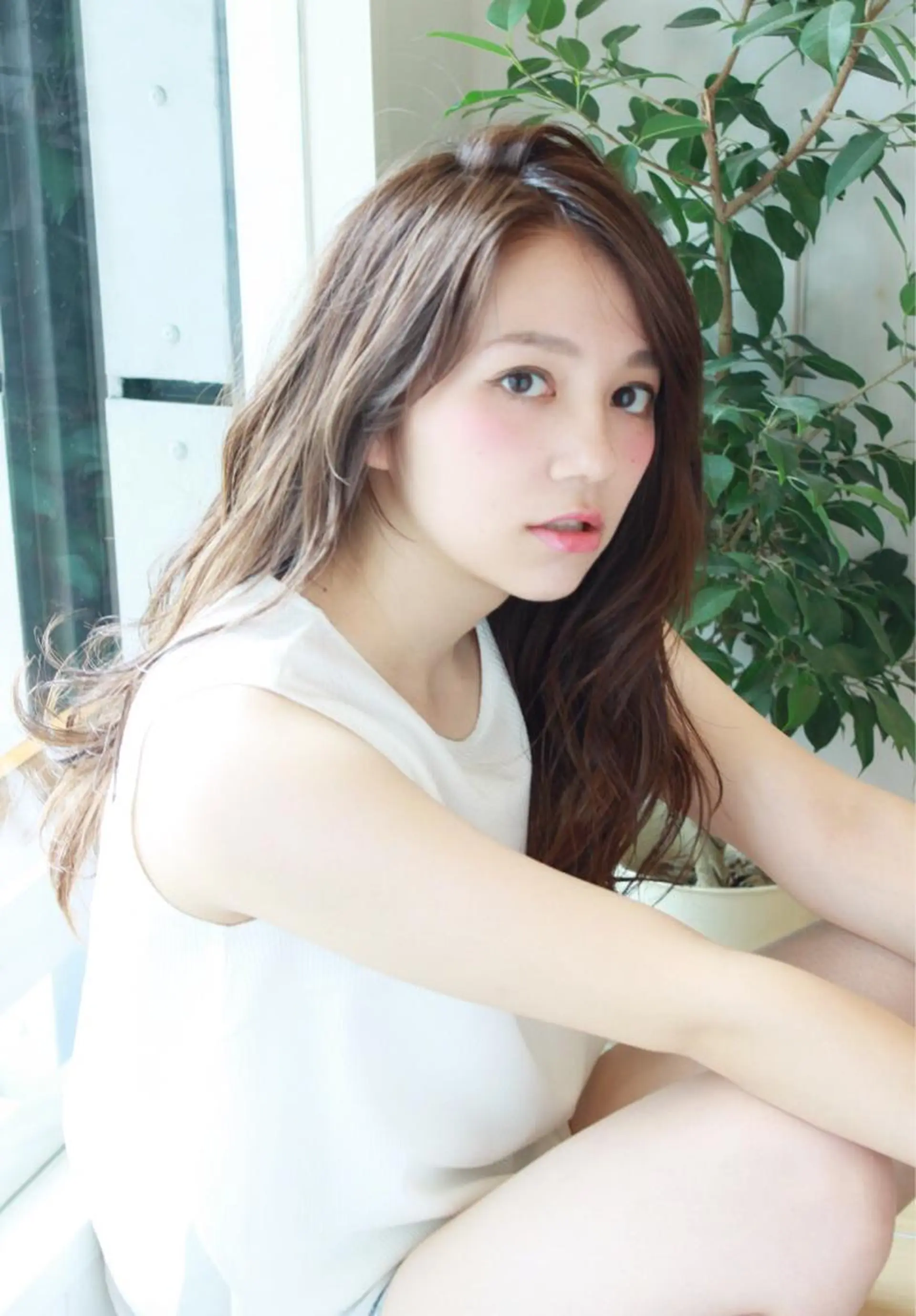 セミロング ロング カラー アッシュ ハイライトカラー ハイライト 透明感・艶カラー/ 坂田友梨奈のヘアスタイル