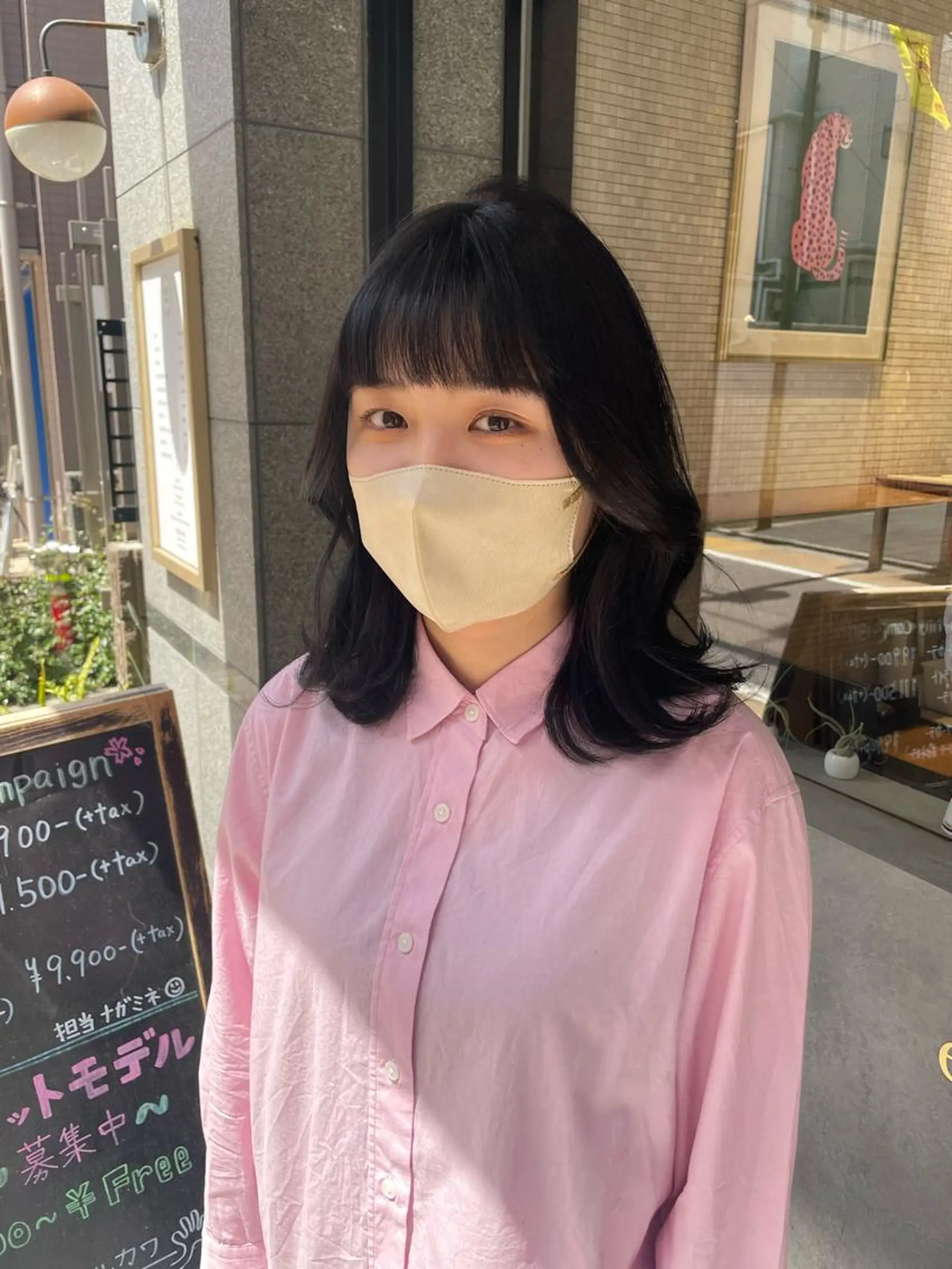 ミディアム カラー くびれヘア 顔まわりレイヤー 顔周りカット レイヤーカット ナガミネアリサ/ 学芸大学/海外ヘアのヘアスタイル