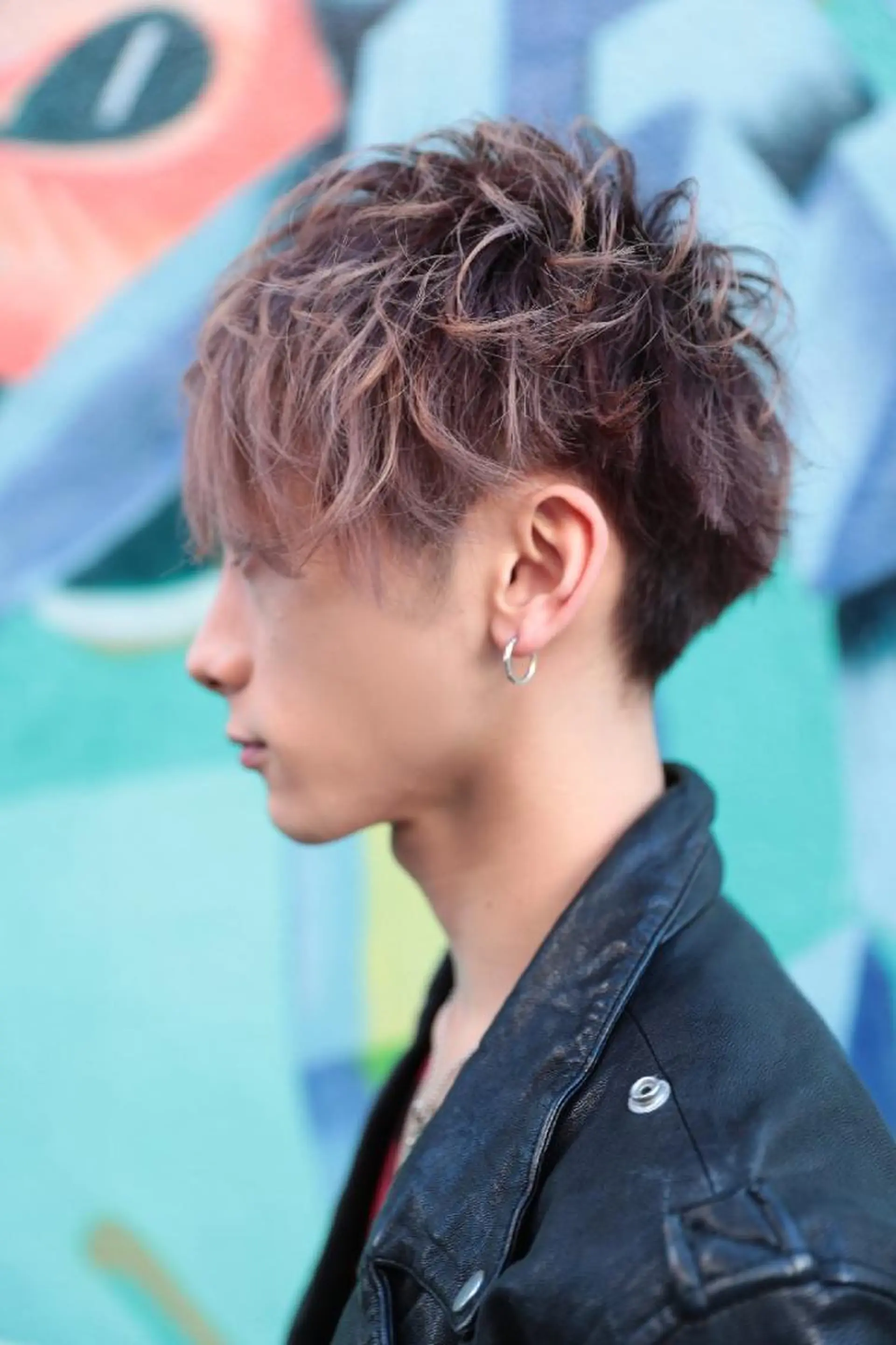 ショート カラー パーマ メンズ マッシュ メンズパーマ ダブルカラー マッシュヘア ショートヘア 東心斎橋🌏豆柴 🐾倶楽部のヘアスタイル