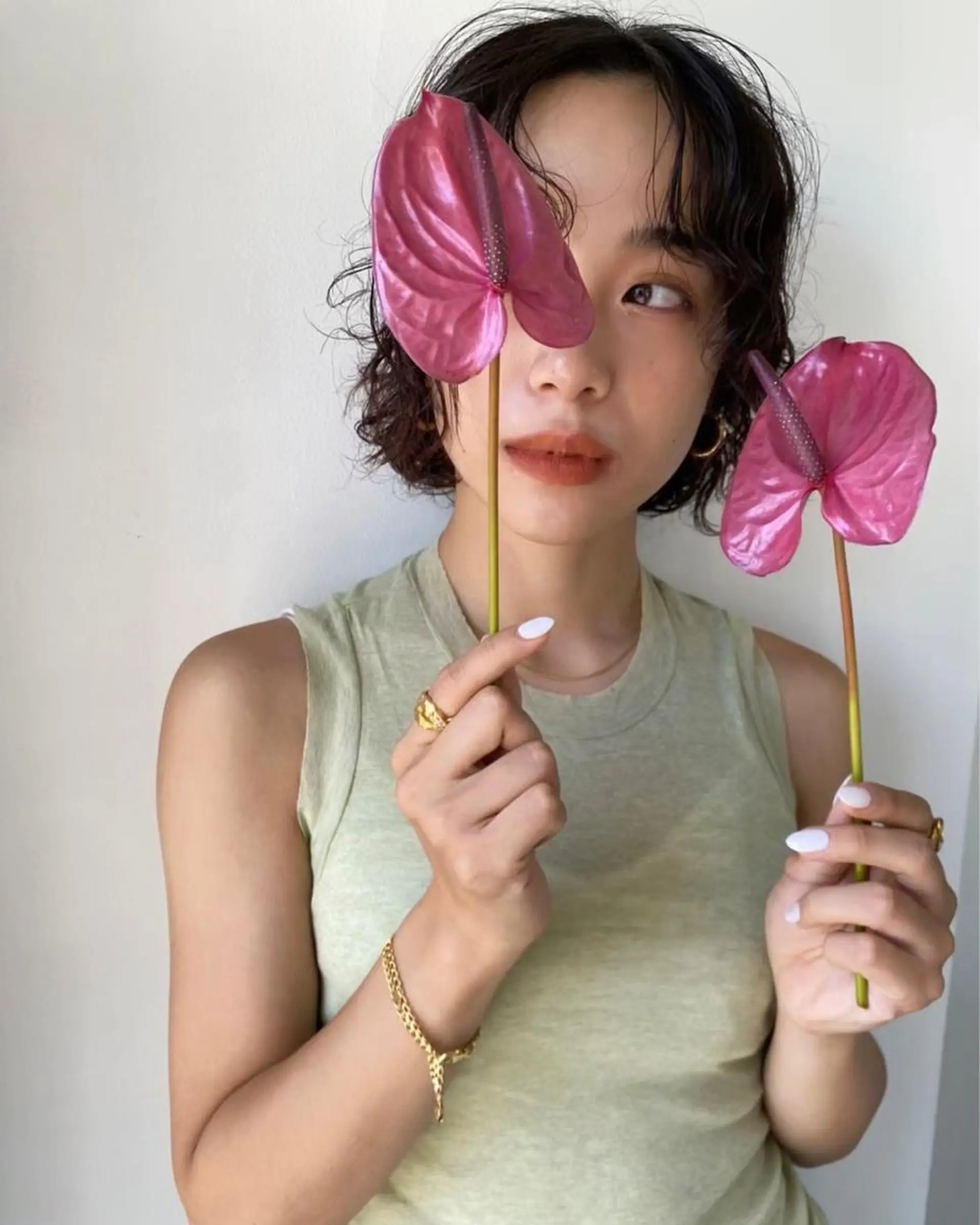 ミディアム パーマ トリートメント riria/ボブ /ブラウンカラー🎀のヘアスタイル