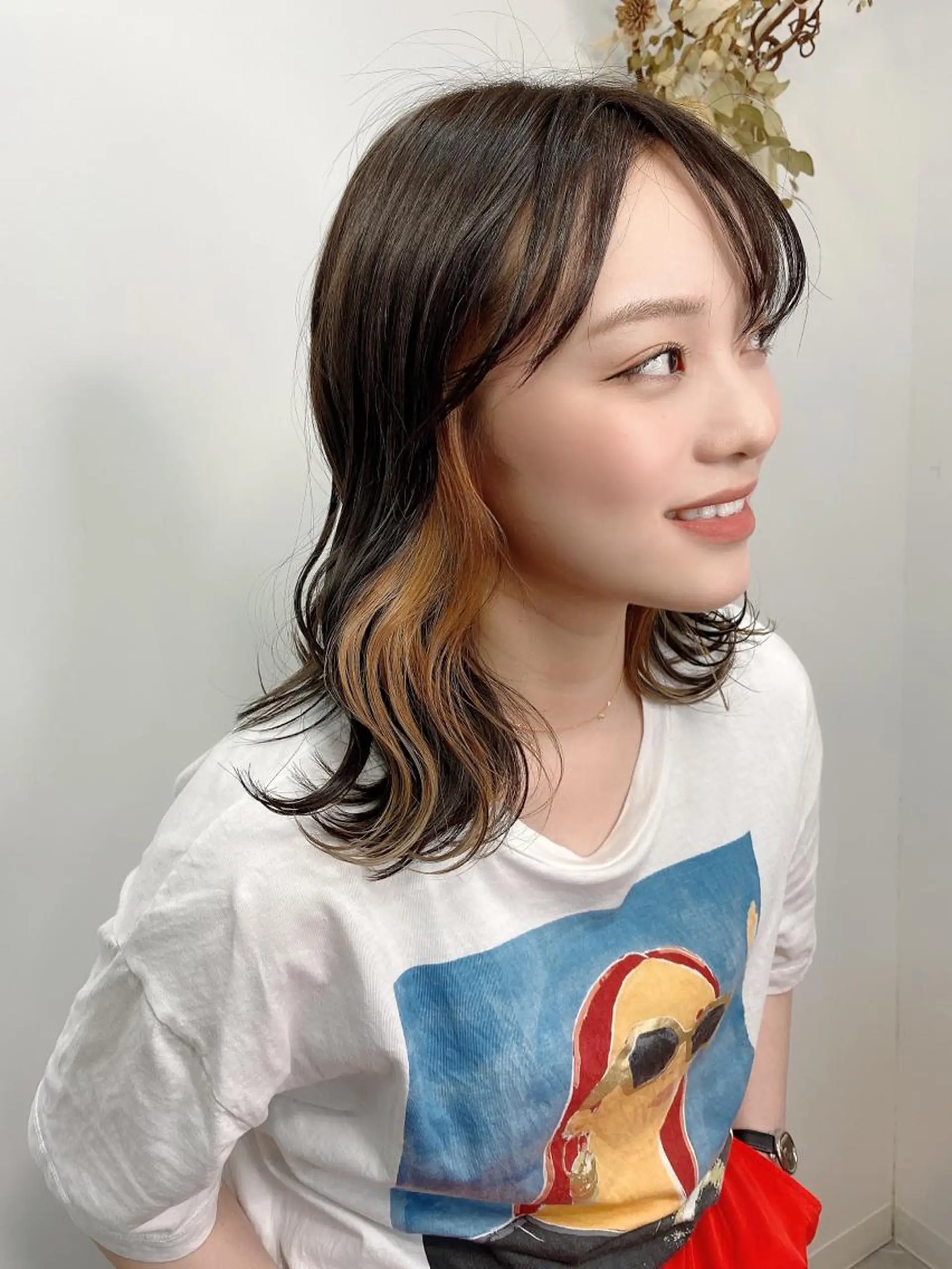 セミロング カット ヘアカラー トリートメント 透明感/ツヤ髪/ さら艶/前田祥汰のヘアスタイル