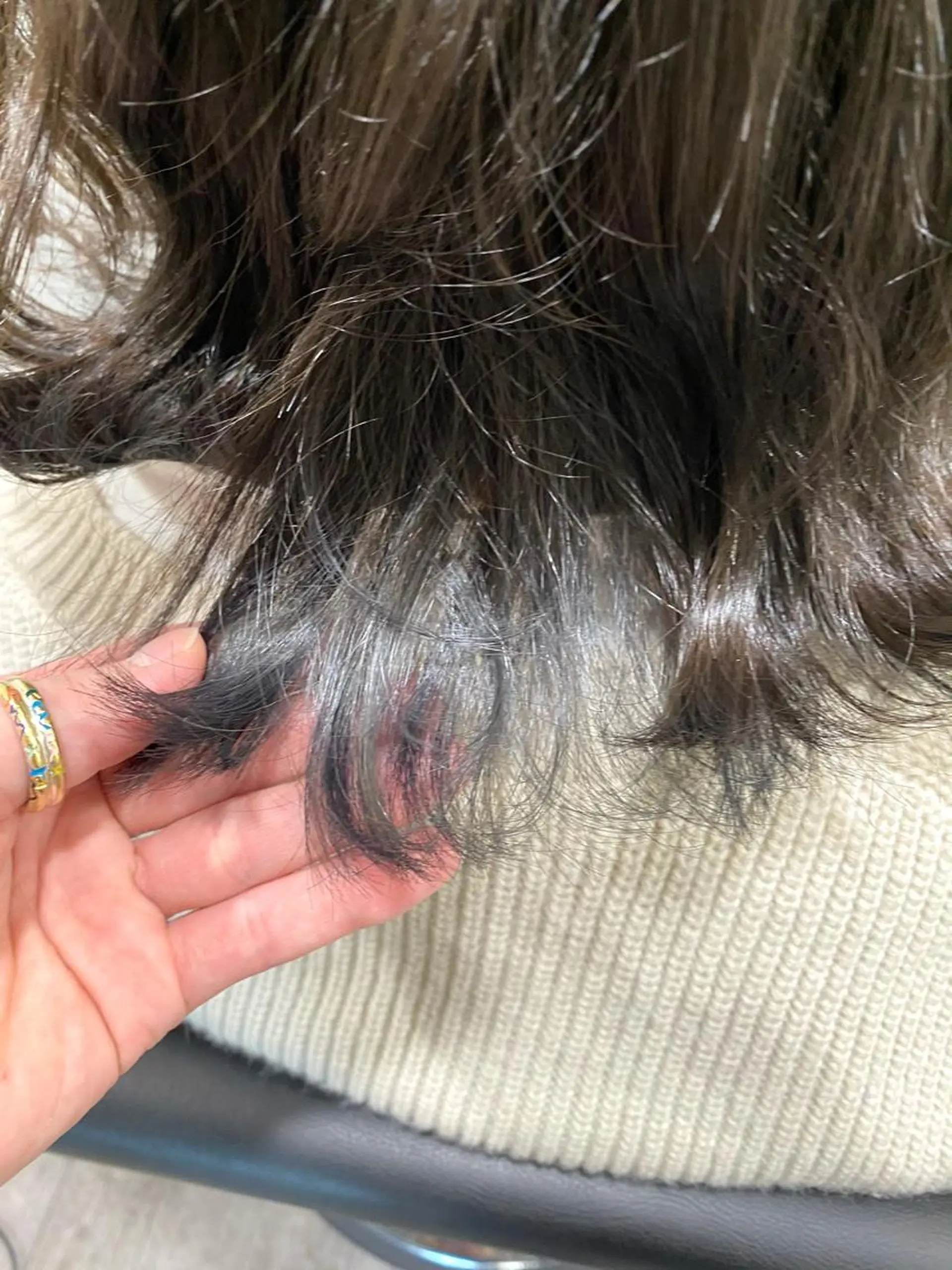 ミディアム カラー アディクシーカラー バレイヤージュ ブリーチ ケアブリーチ デザインカラー カット ヘアカラー unpeu hair  二条所属・先着1名様限定 カット無料のヘアスタイル