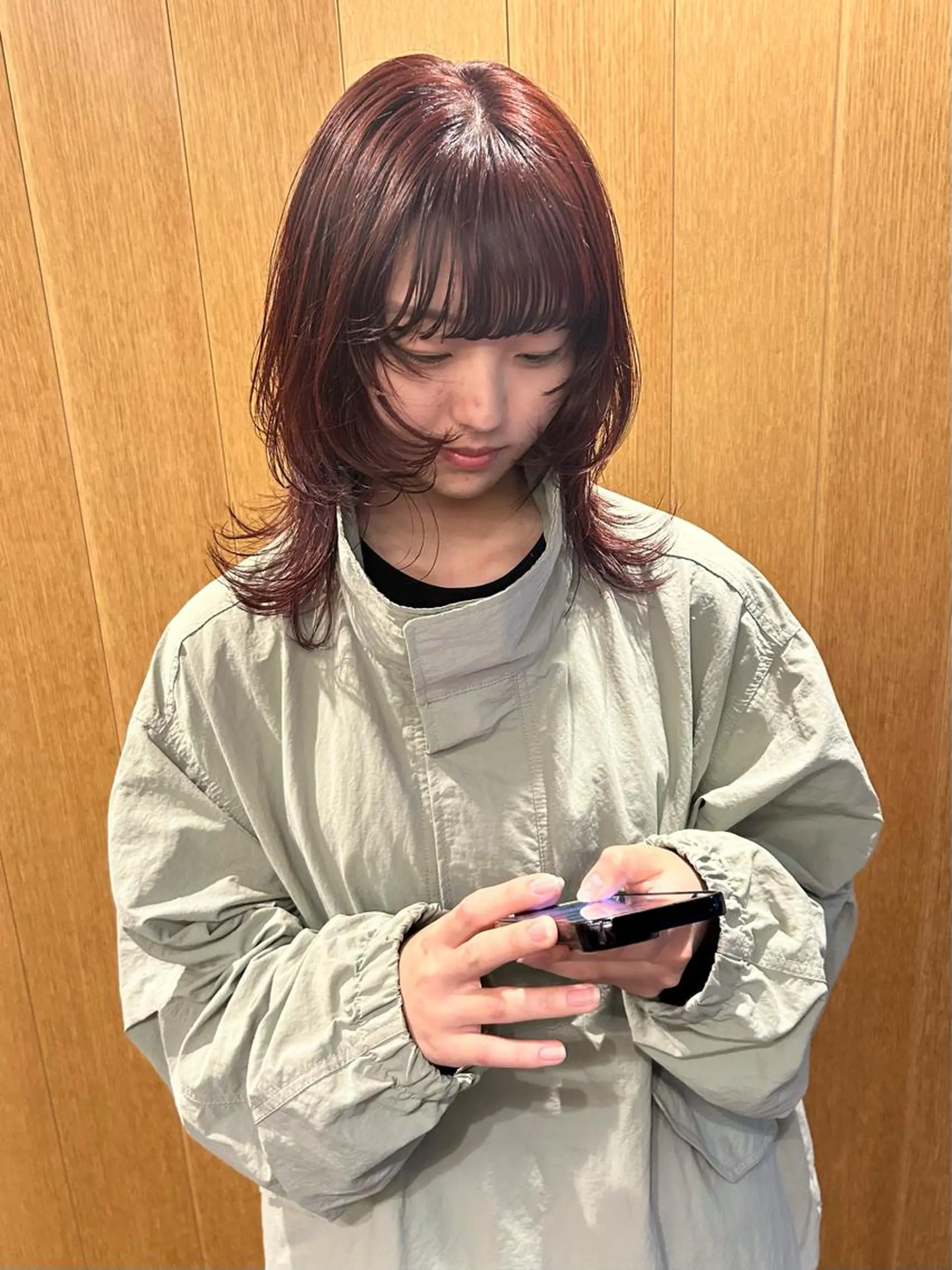 ミディアム カラー パーマ ヘアアレンジ 髪と音処　マトぺ所属・デザインカラー/ボブ ブリーチカラー/ユリのヘアスタイル