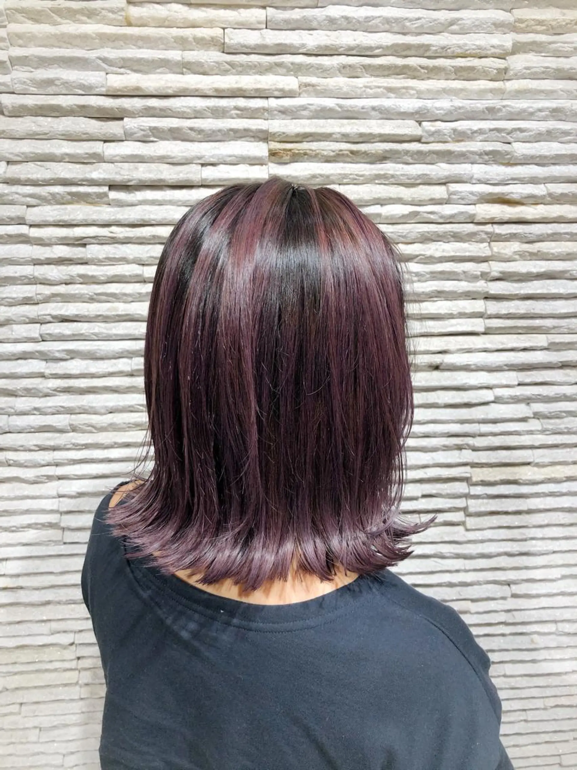 ミディアム カラー バレイヤージュ レイヤーカット カット ヘアカラー 嶋田 ゆきのヘアスタイル