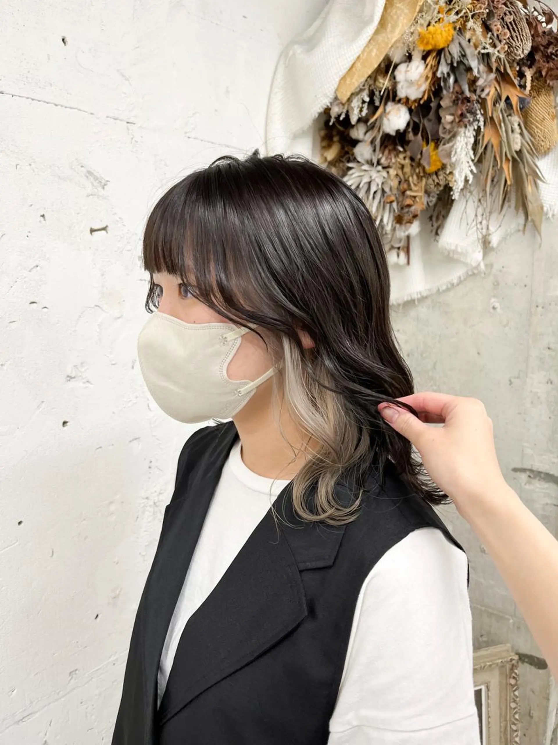 ミディアム カラー ヘアアレンジ Noele hair atelier(ノエルヘアアトリエ)所属・北上ゆい/個性派/ ナチュラルアレンジのヘアスタイル