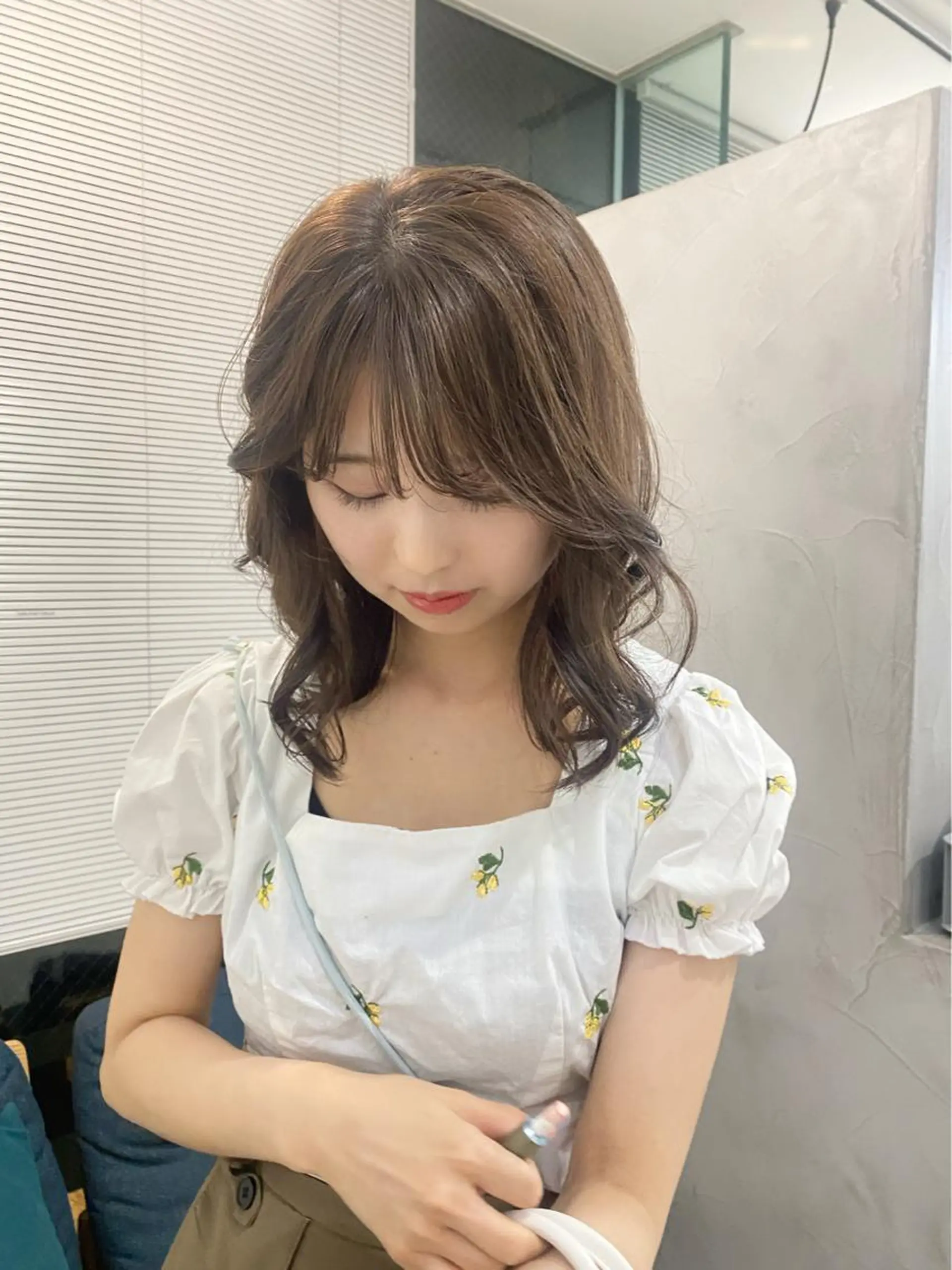 ミディアム ヘアカラー 艶 ケアブリーチ 🎀🩵RISAのヘアスタイル