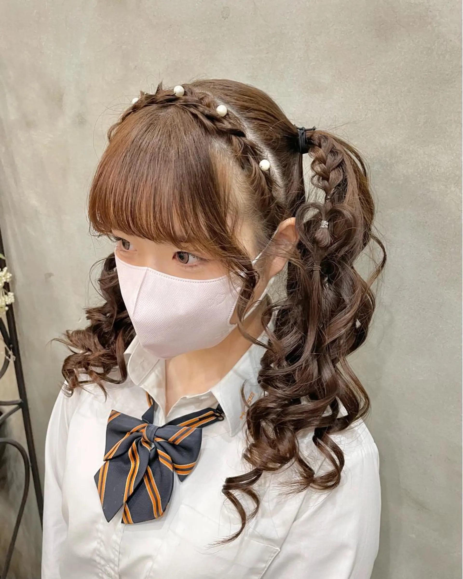 ロング ヘアアレンジ ヘアセット 【ピンク/韓国ヘア/ ヘアセット】亜海のヘアスタイル