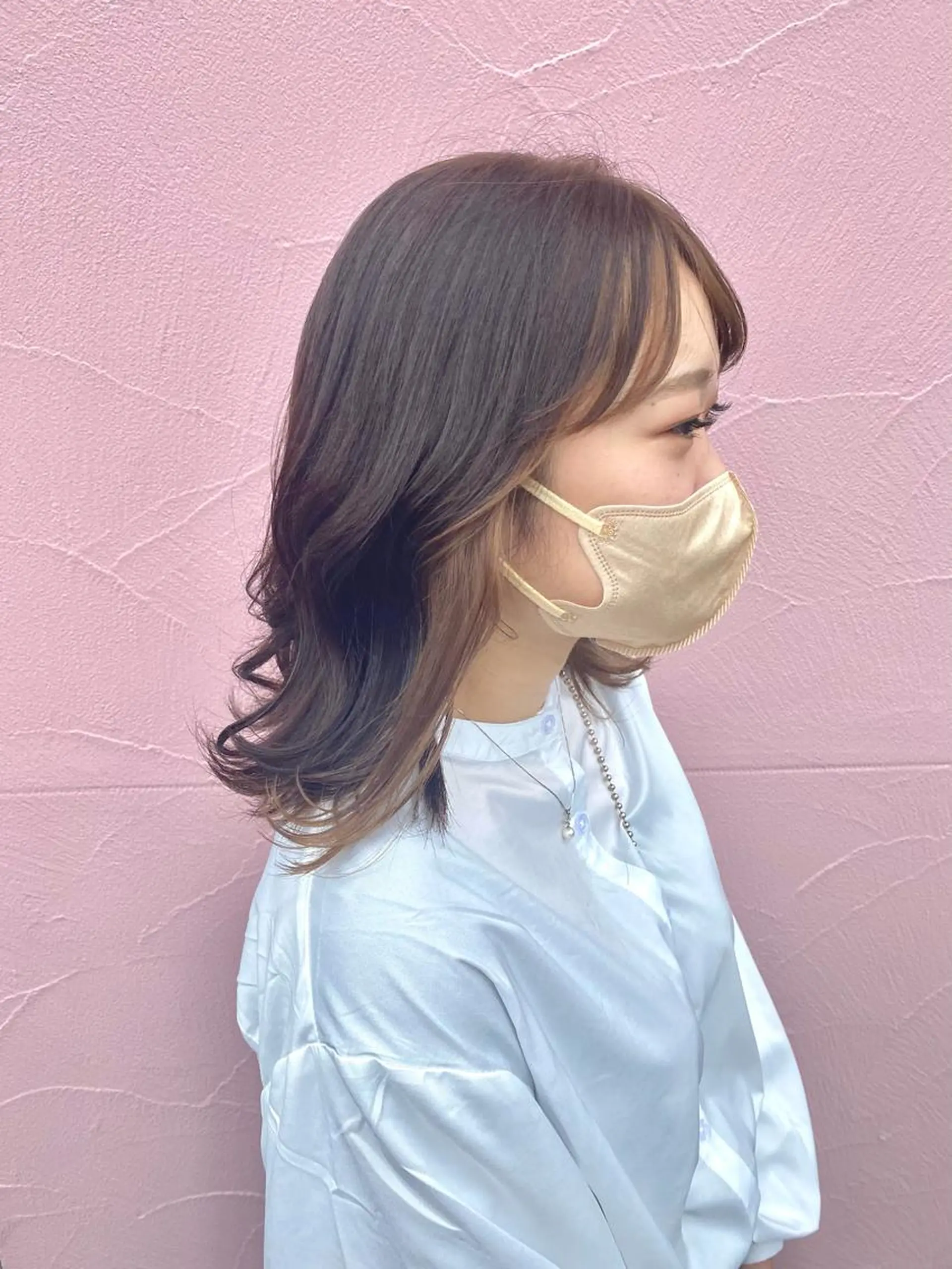 ミディアム カラー アッシュ 黒髪 ブリーチ ブルーカラー ブルーブラック 🌿寄り添い型美容師 🌿yuiのヘアスタイル