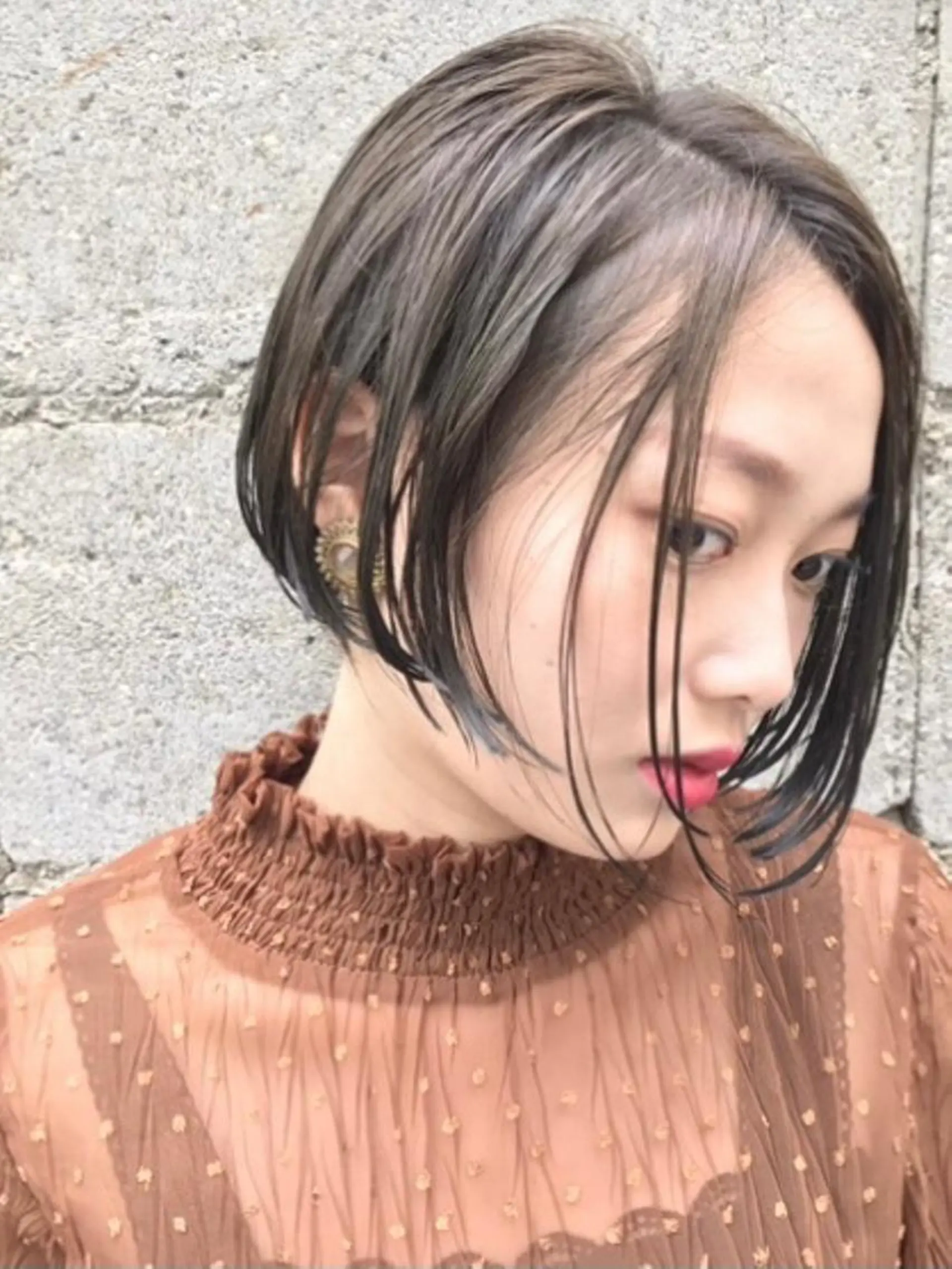 ショート カラー パーマ ボブ カット ヘアカラー トリートメント tatsumi/ボブ ウルフ/レイヤーのヘアスタイル