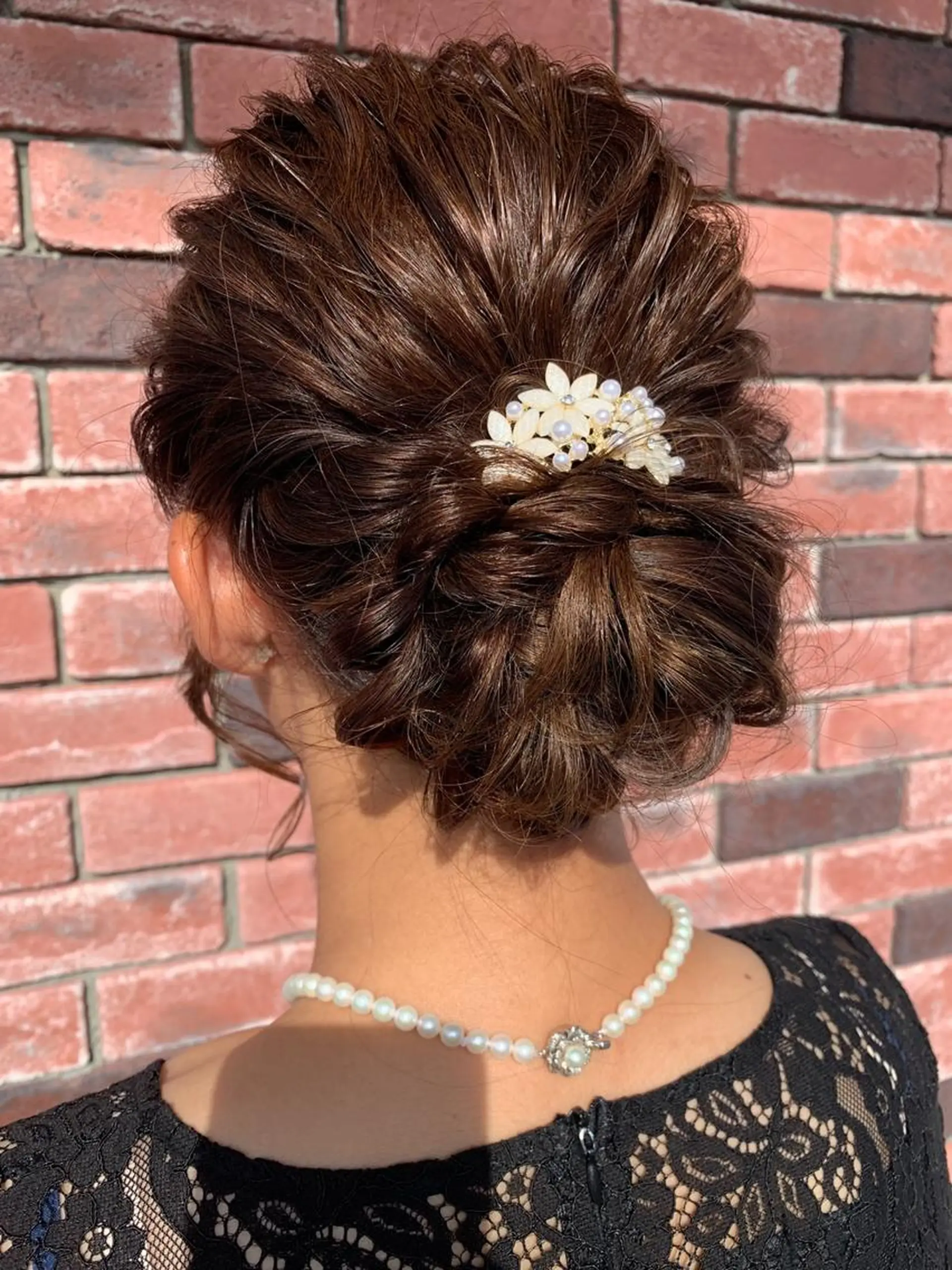 セミロング ヘアアレンジ 結婚式・ブライダル ヘアセット 工藤 萌香のヘアスタイル