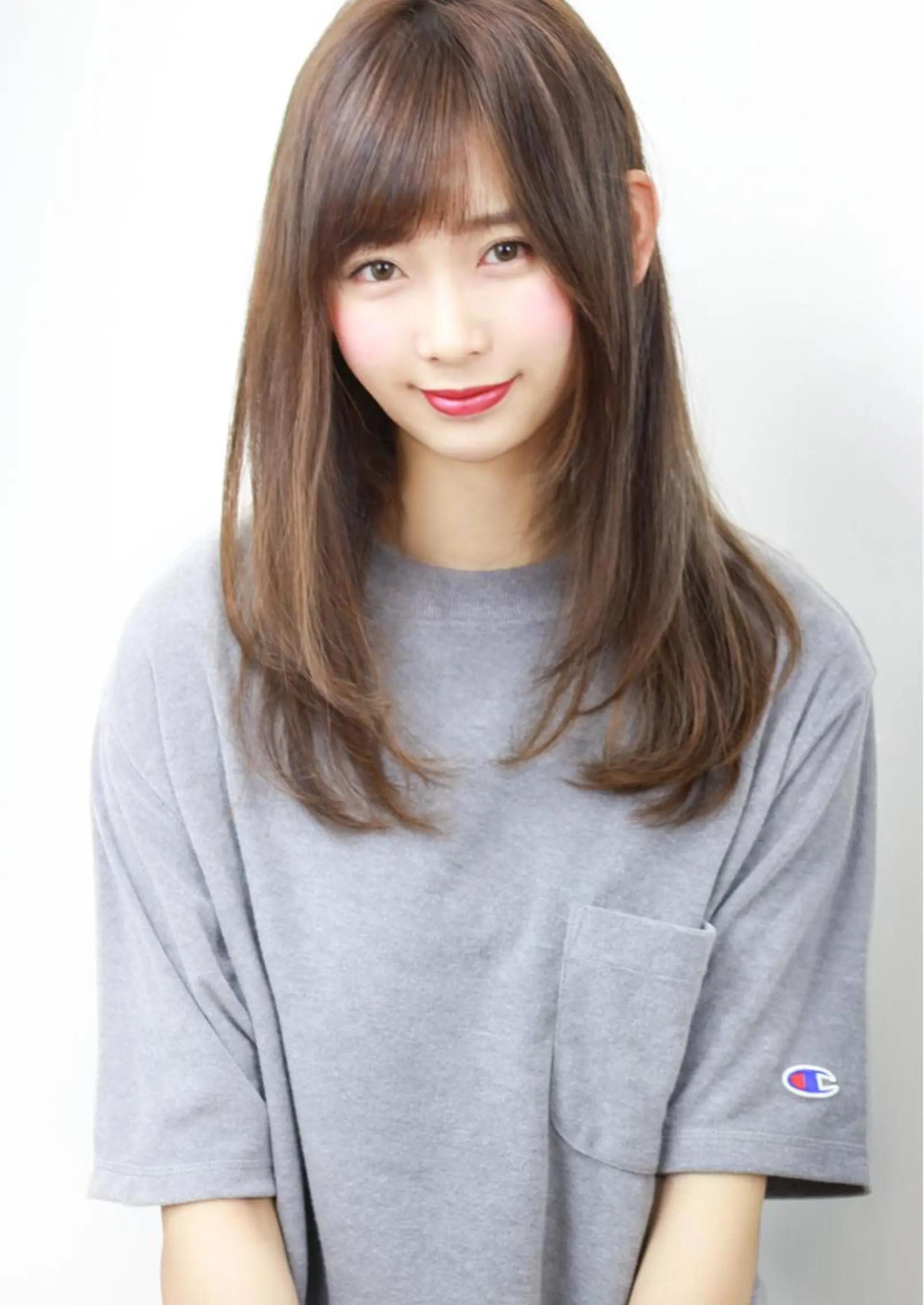 セミロング カラー 森 海のヘアスタイル