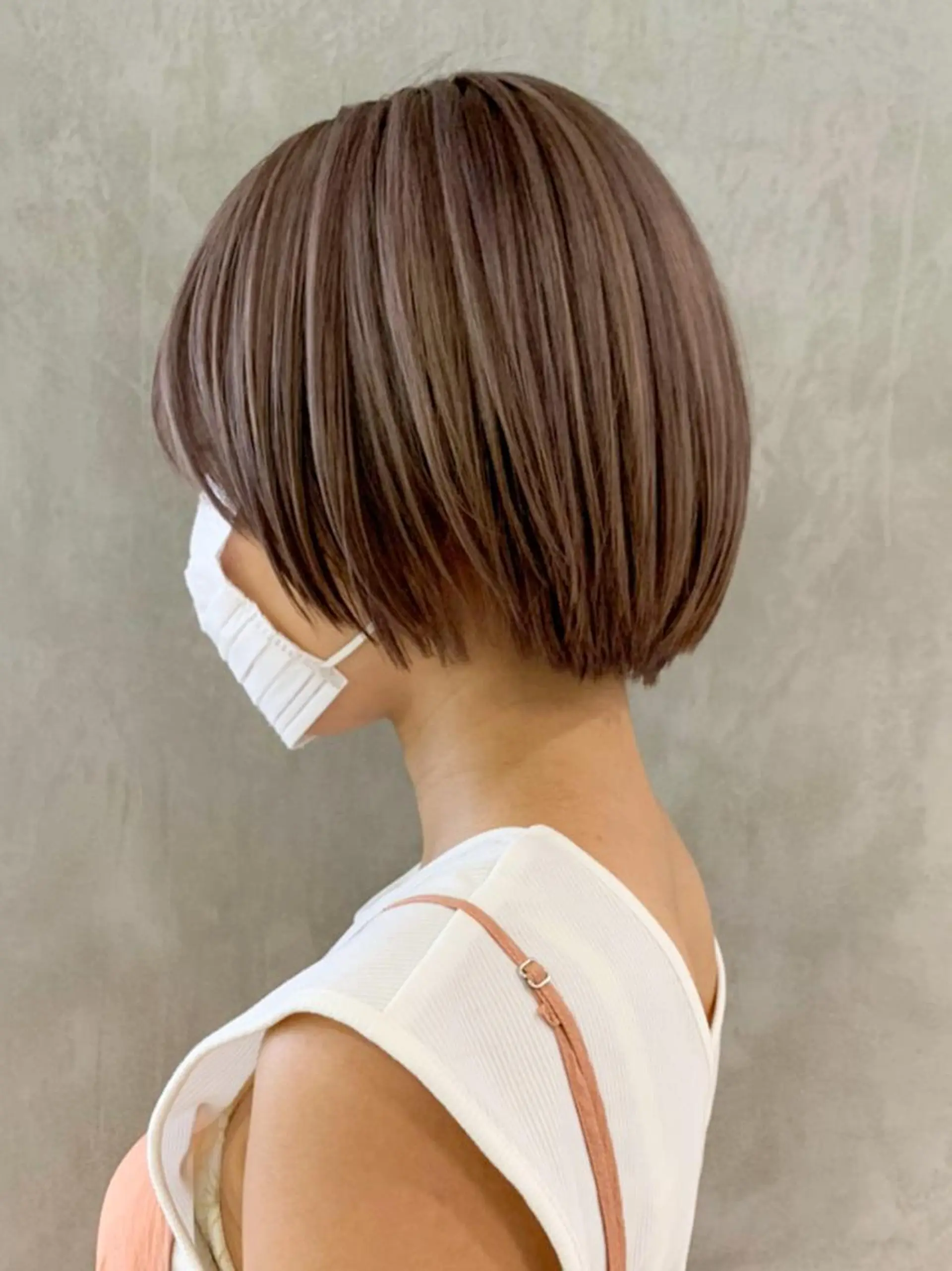 ショート カラー パーマ ヘアアレンジ ショートボブ パープルカラー ボブ ショートヘア ITbyALBUM 中野店のヘアスタイル