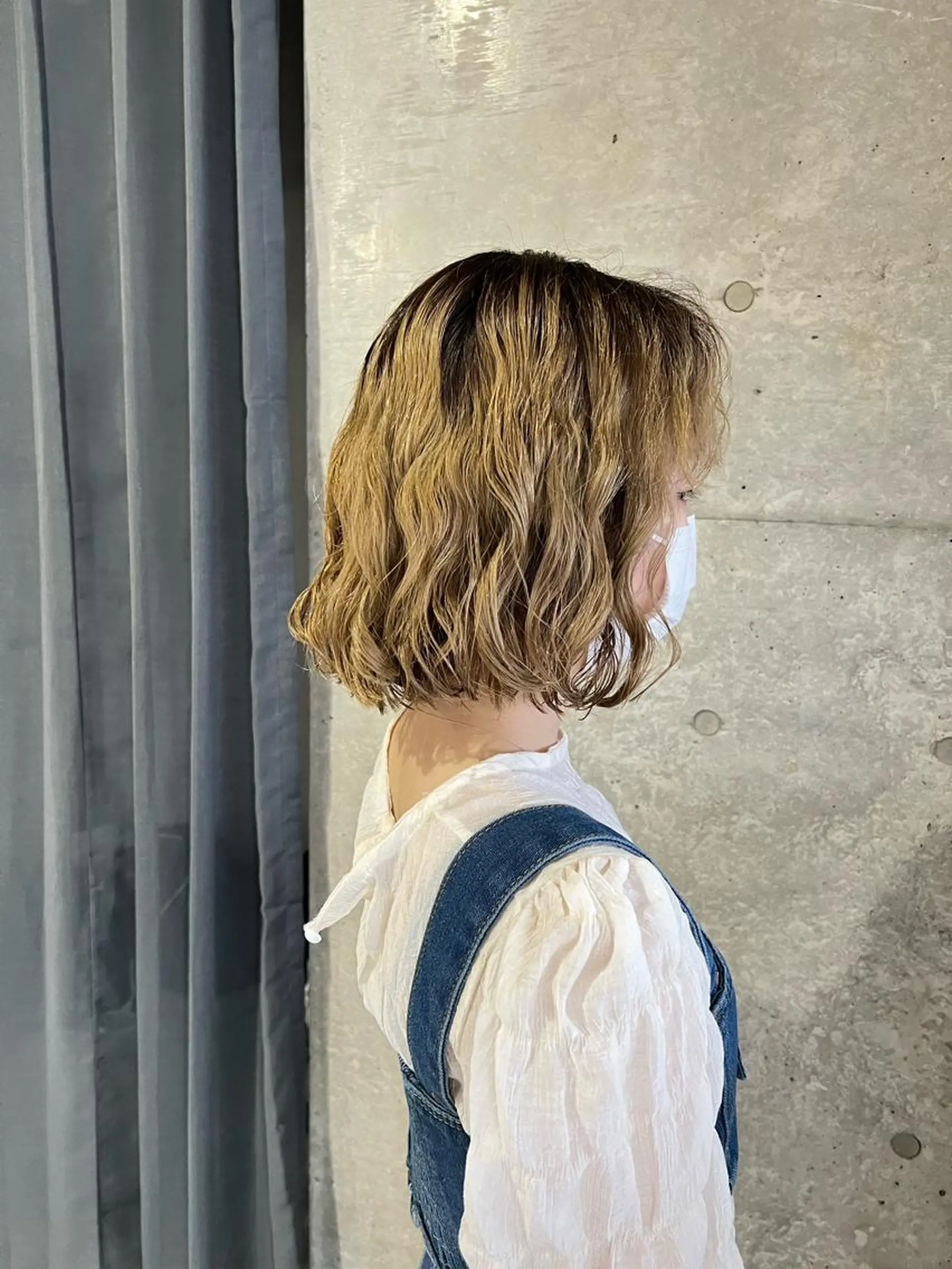 ミディアム パーマ ボブパーマコテ巻き風 パーマNo1深江秀平のヘアスタイル