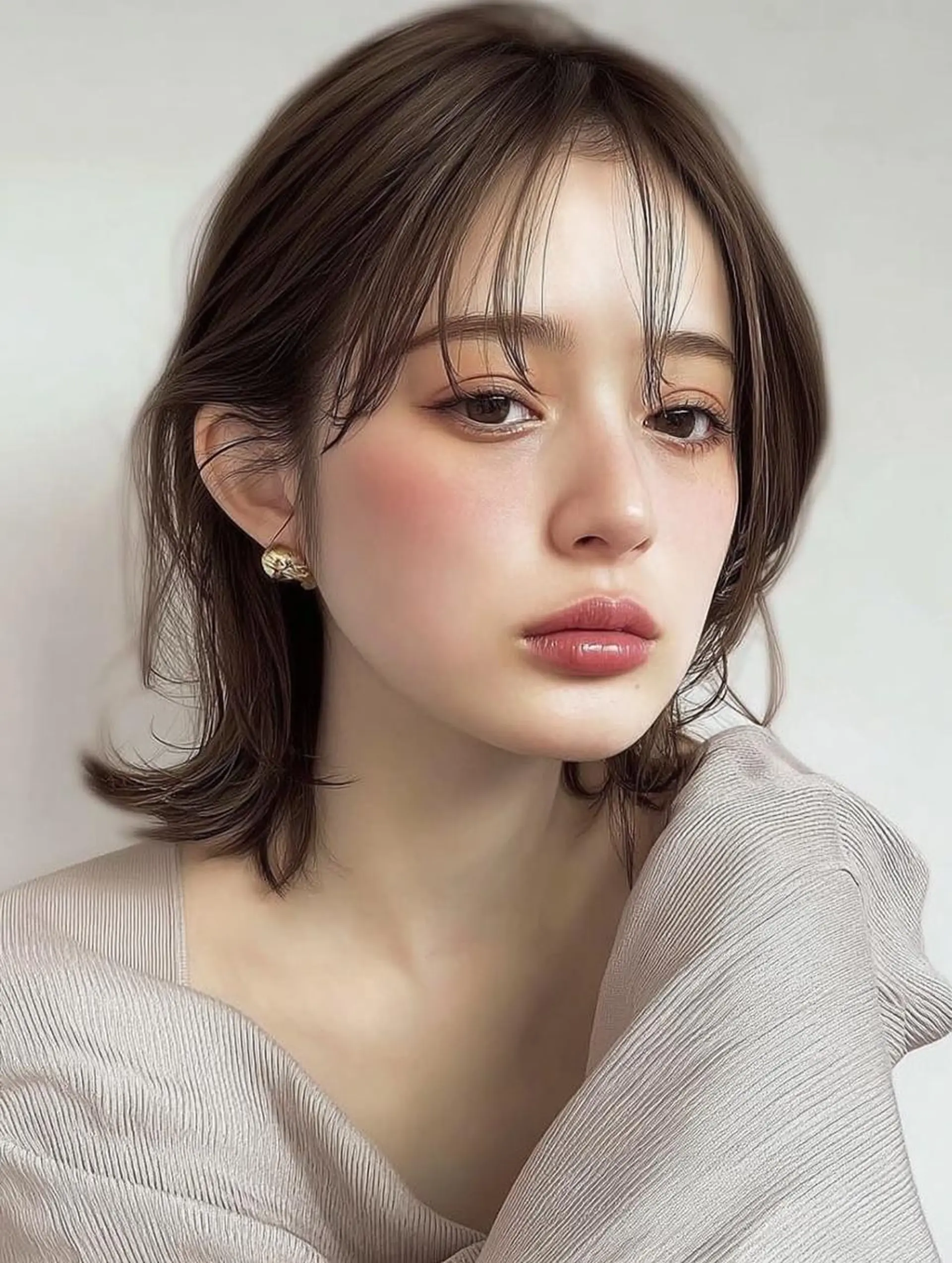 ミディアム カット ヘアカラー トリートメント 肥後 有紗のヘアスタイル