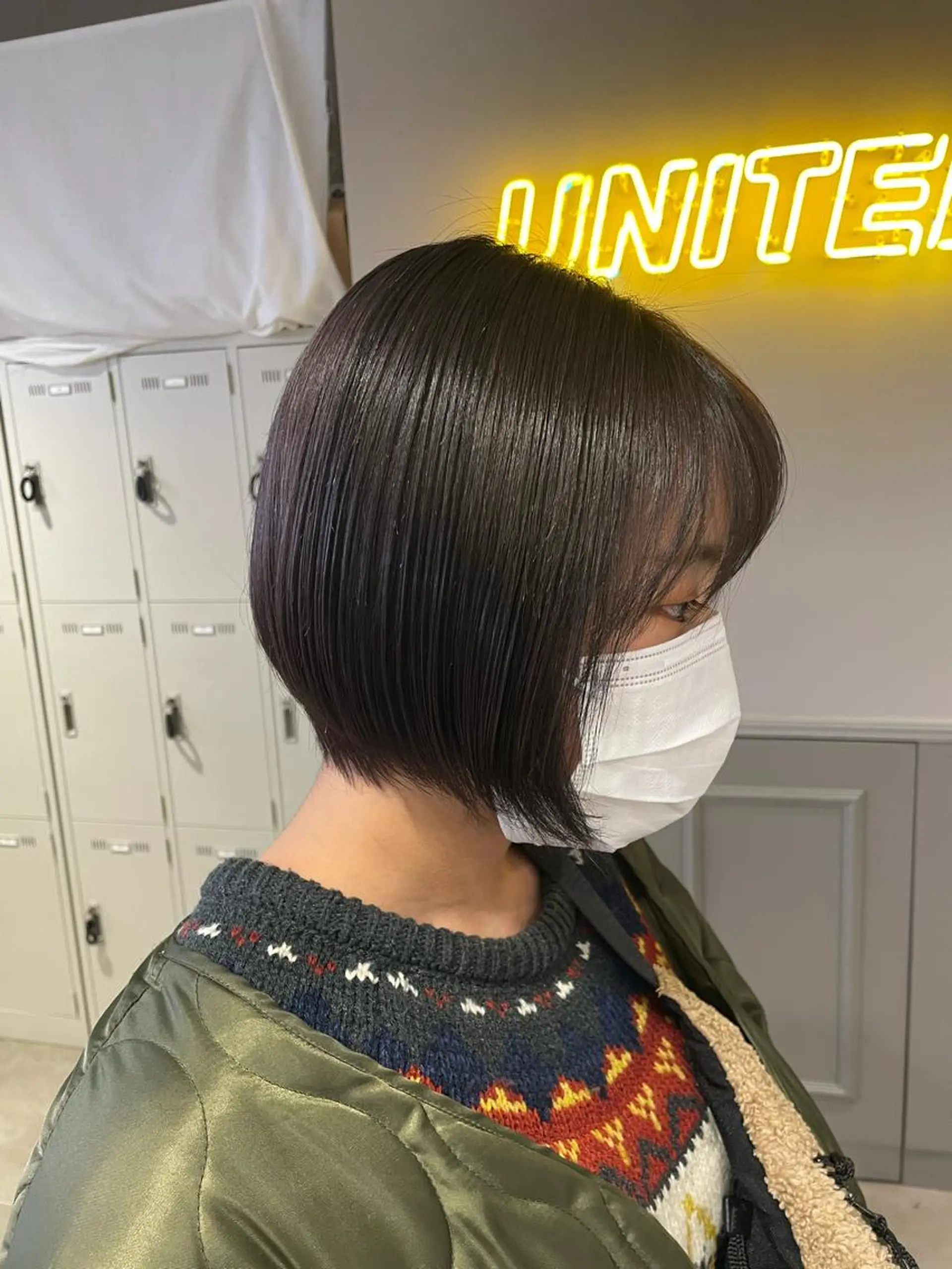 ミディアム カラー グレージュ ラベンダーカラー ラベンダーグレージュ ラベンダーグレー 表参道ハッシュカット レイヤー/リノンのヘアスタイル