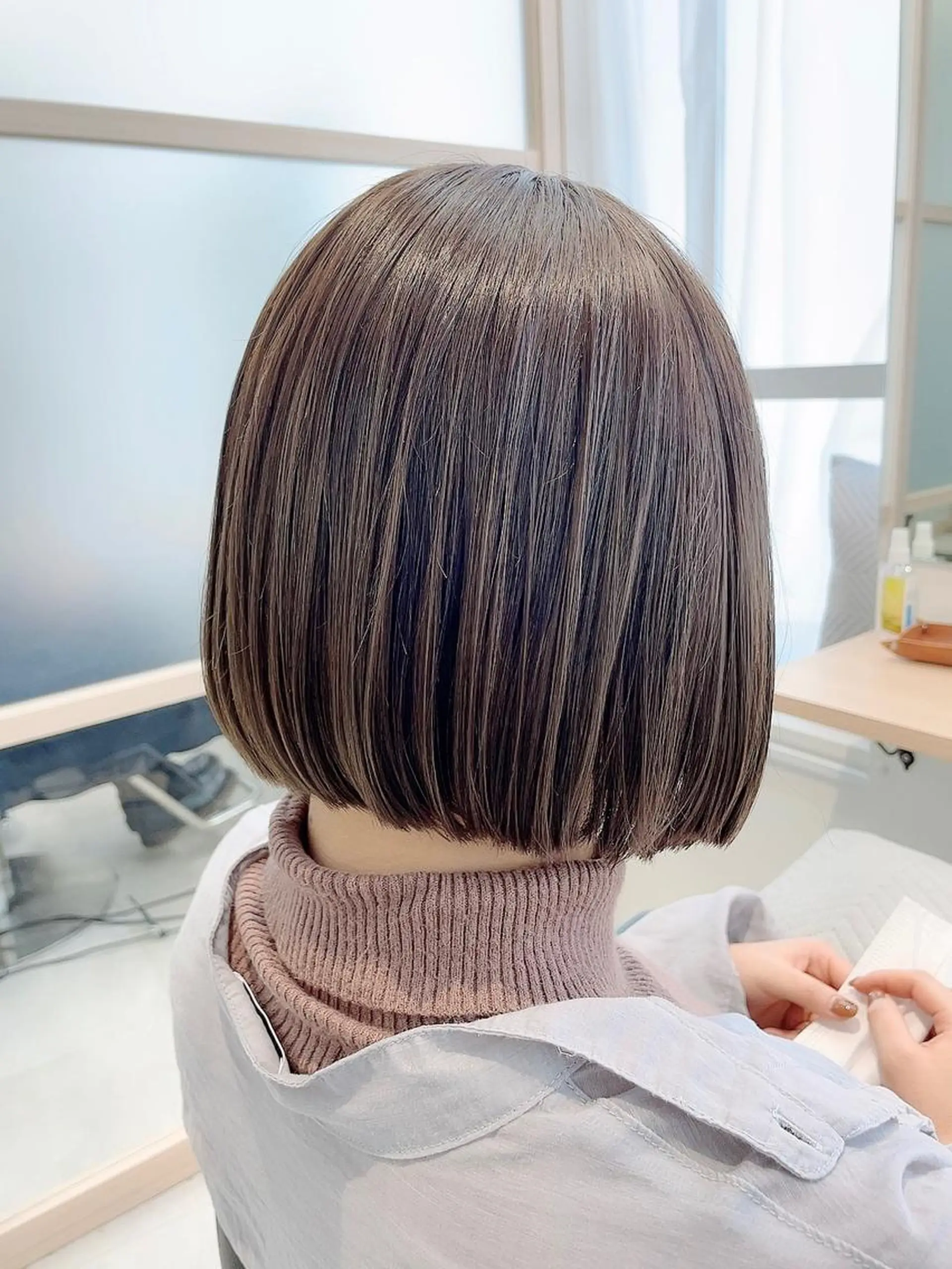 ミディアム カット ヘアカラー トリートメント 透明感カラー 山中のヘアスタイル