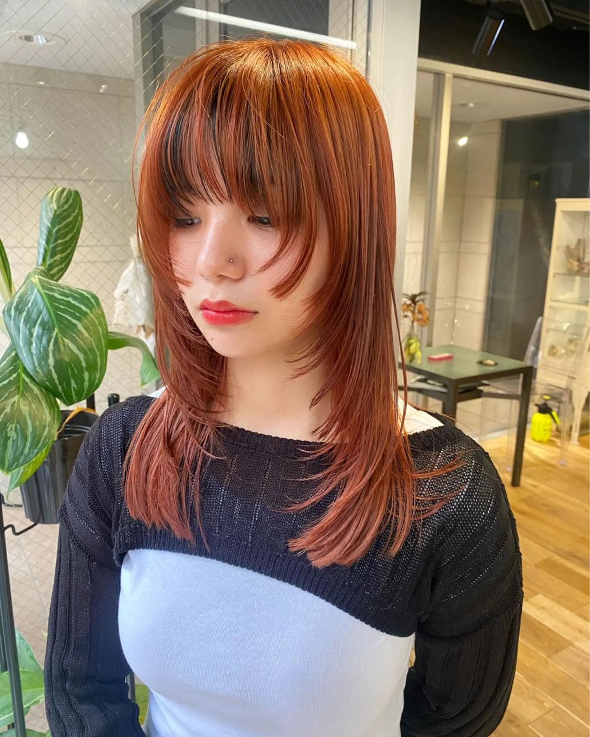 ミディアム ヘアアレンジ 顔周りカット 姫カット GIVET (ジヴェ)所属・撮影モデル募集 🦋soemikaのヘアスタイル