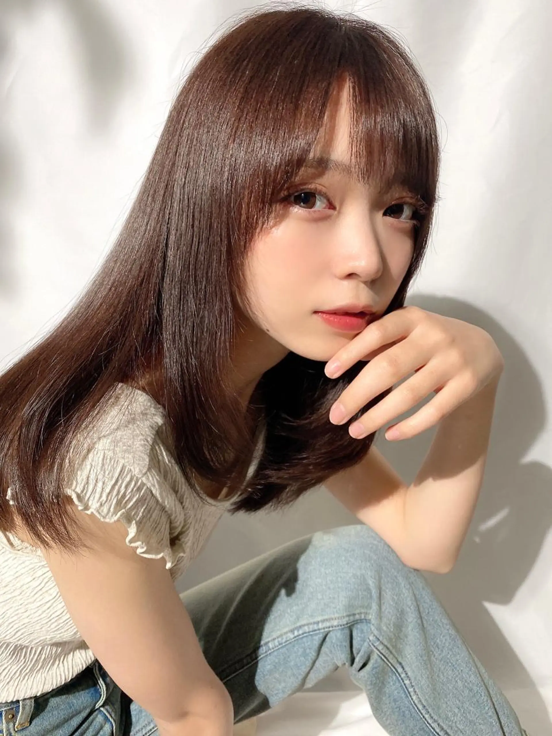 セミロング レイヤーカット 🧡くびれヘア/前髪 顔周り🧡久原結衣のヘアスタイル