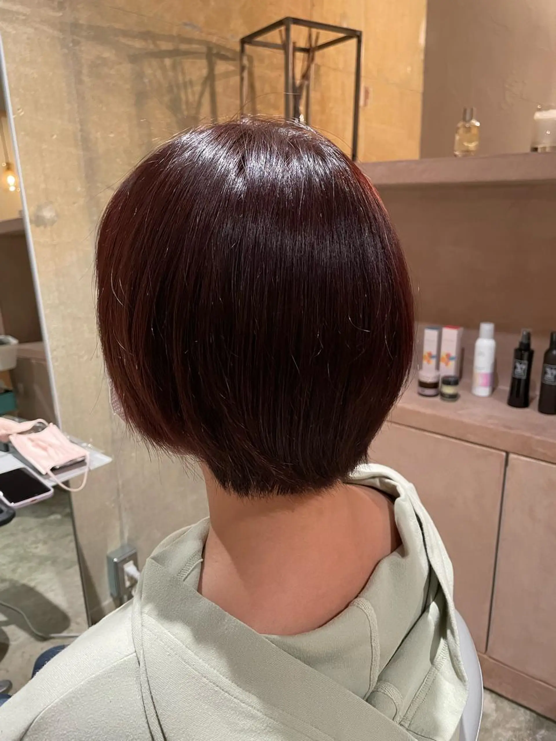 ショート カラー ピンクカラー 韓国ボブ👩🇰🇷 小野絢未のヘアスタイル