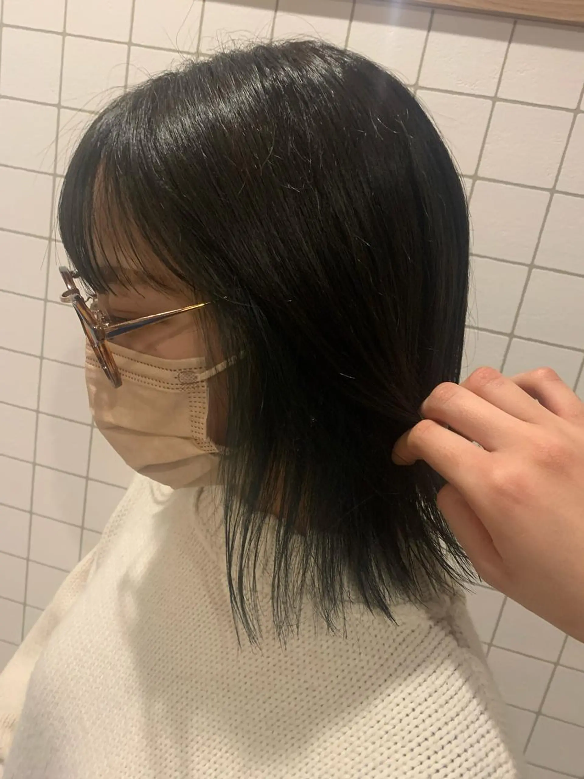 カラー 黒髪 ブルーカラー ブルーブラック 透明感カラー cana カナ/tensionのヘアスタイル