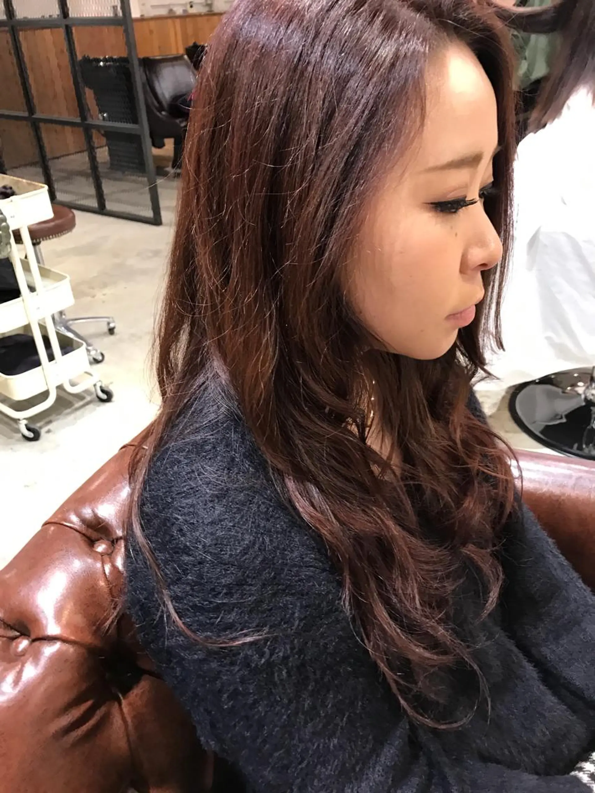 ロング カラー パーマ ヘアアレンジ メンズ ブラウンカラー ピンクカラー ピンクブラウン Forest. -髪質改善-のヘアスタイル