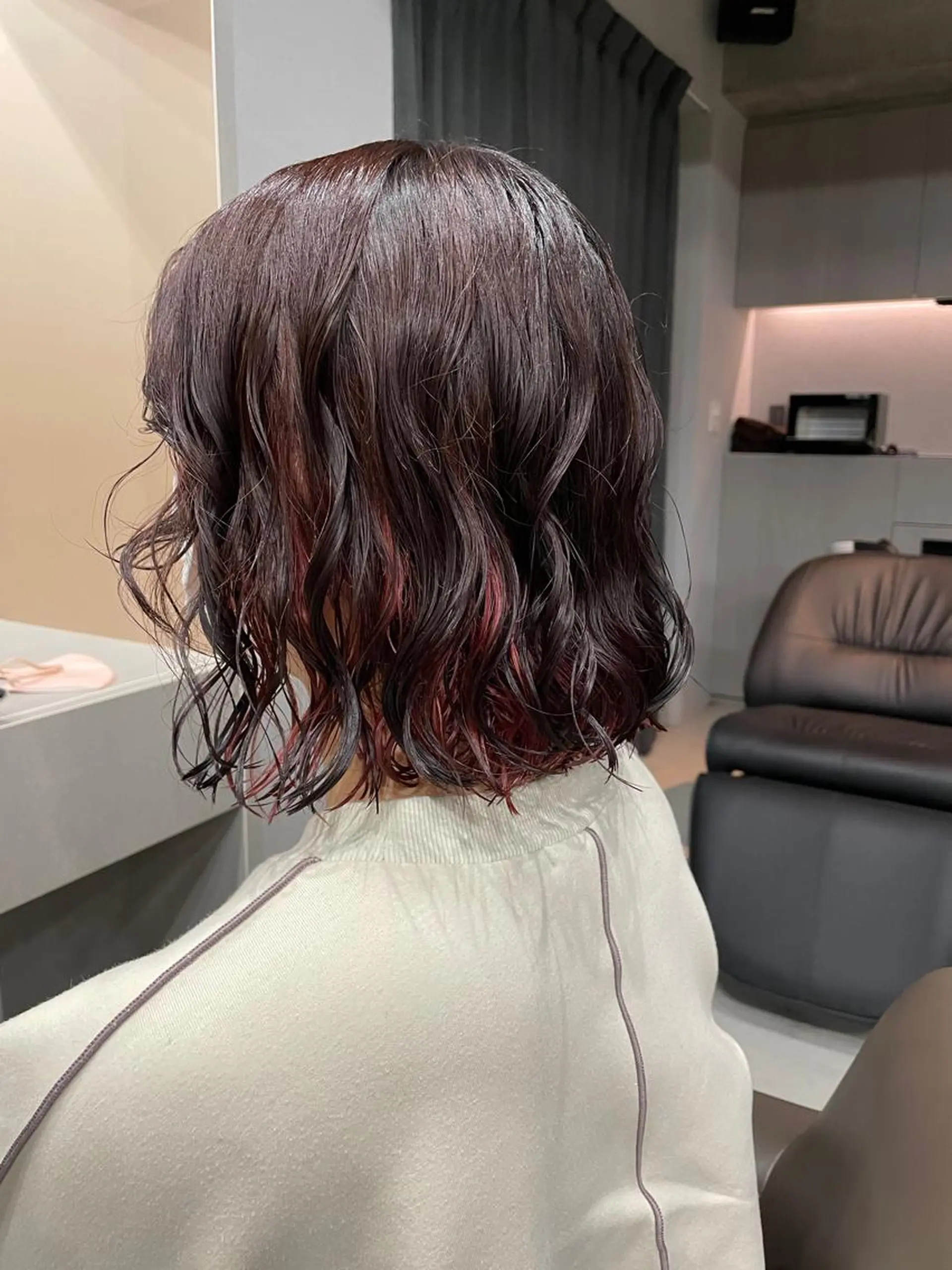 ミディアム カラー パーマ 吉田一輝 外国人パーマのヘアスタイル