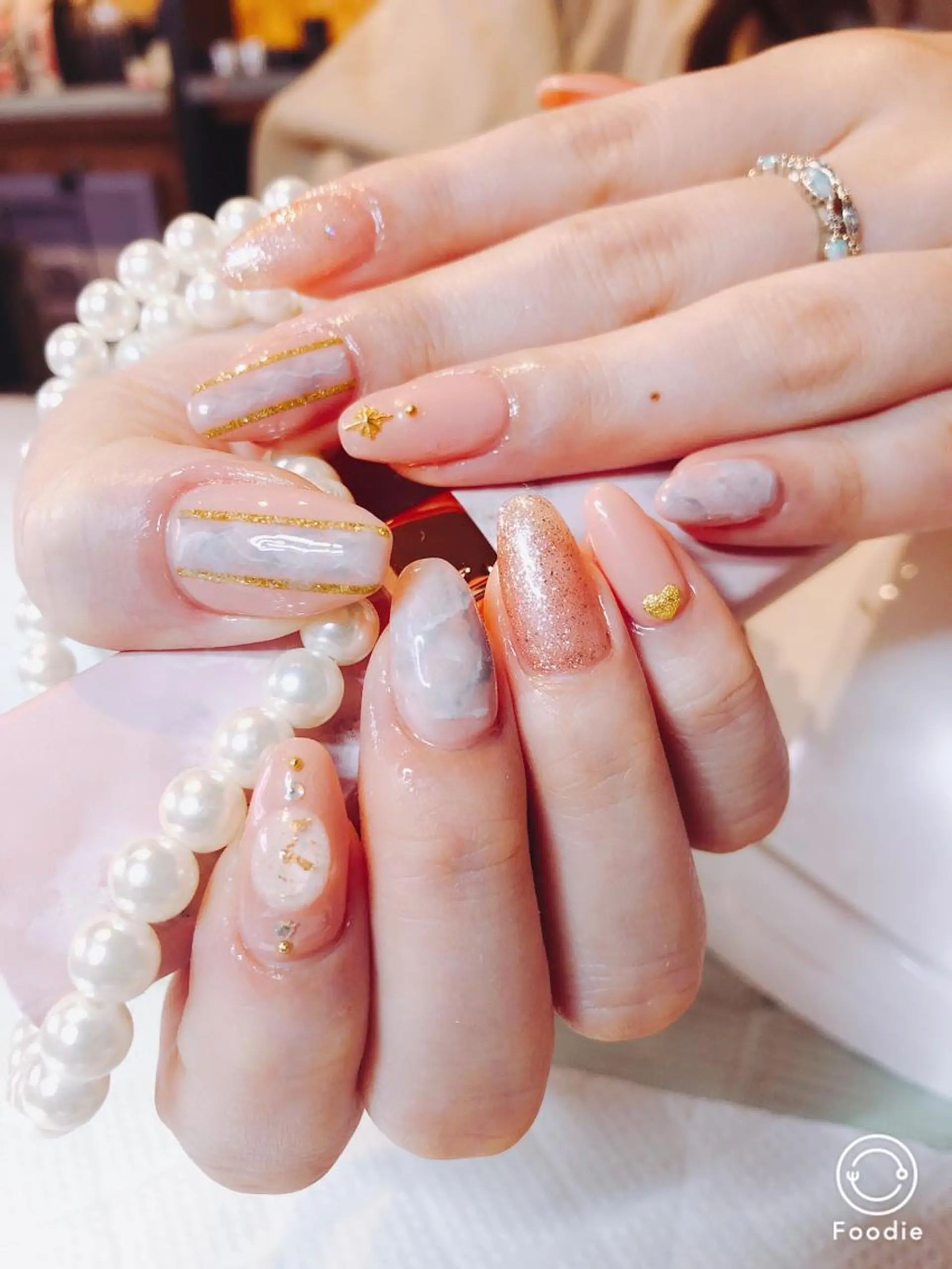 セミロング ネイル 長さ出し専門 nynaのネイルデザイン