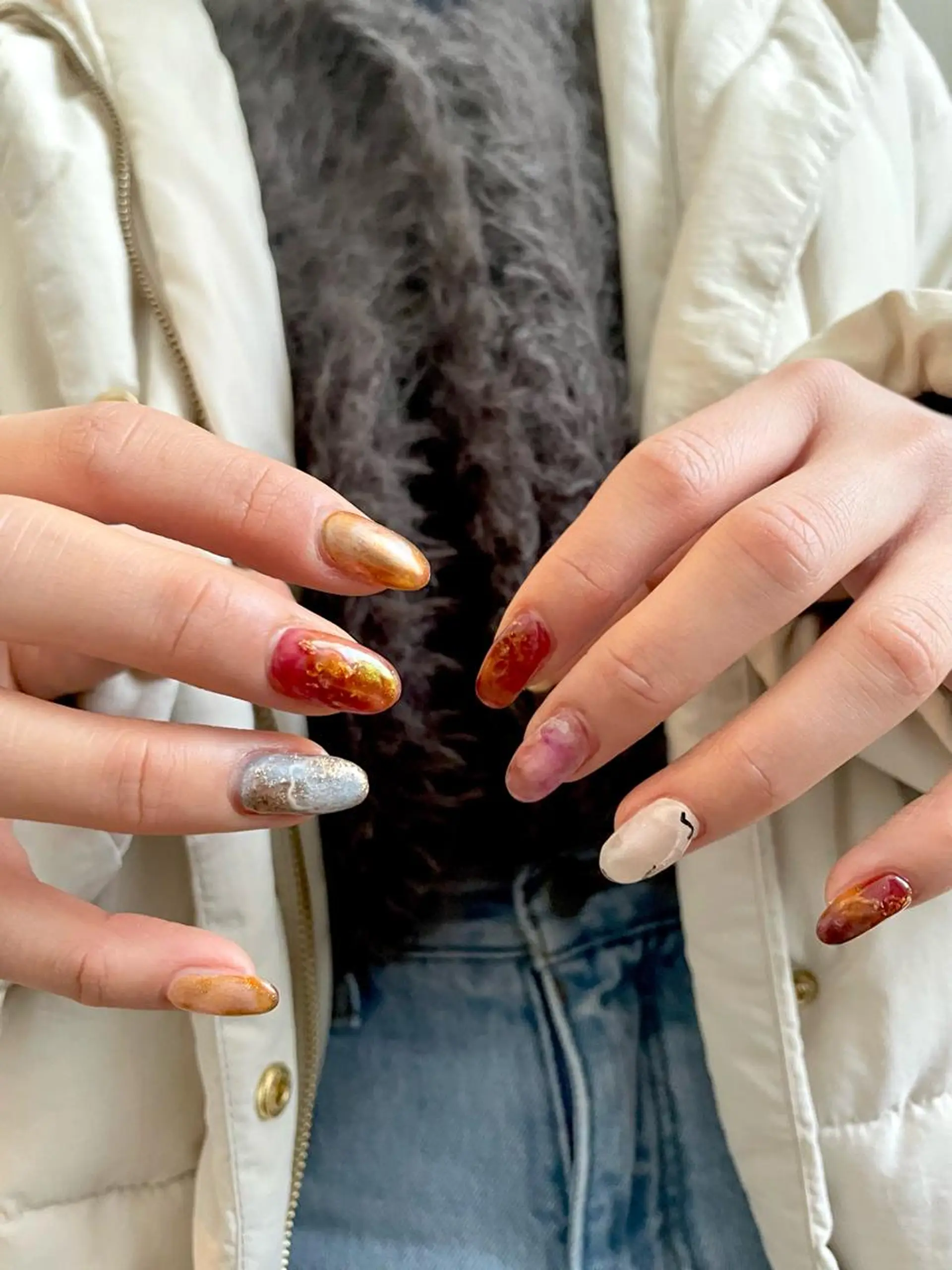 ネイル フットネイル ジェルネイル 韓国ネイル マグネットネイル ニュアンスネイル 甲府市徳行 🧸prunelleのネイルデザイン