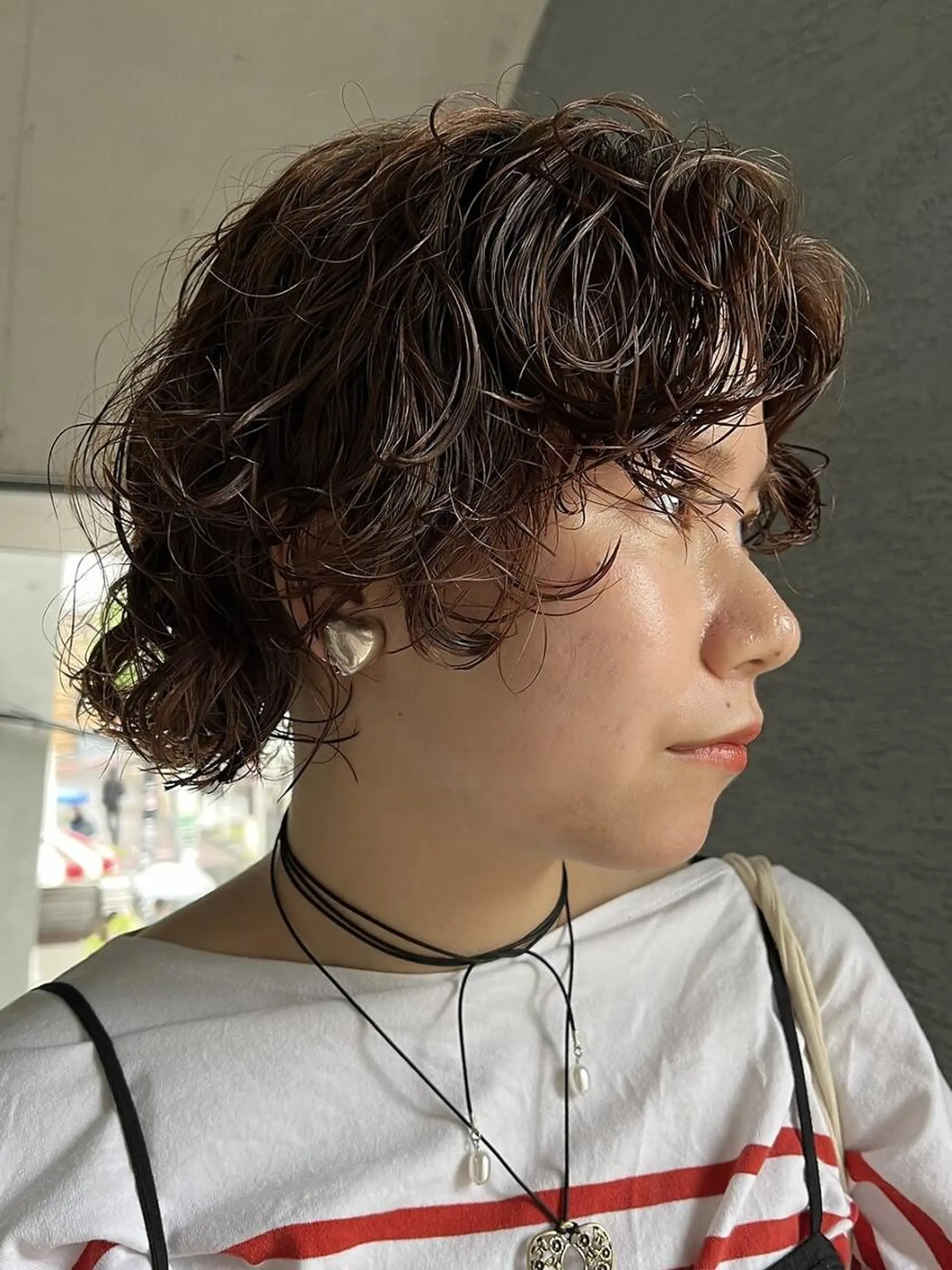 ショート カット パーマ ARCANAブリーチ レイヤーカット/原宿のヘアスタイル