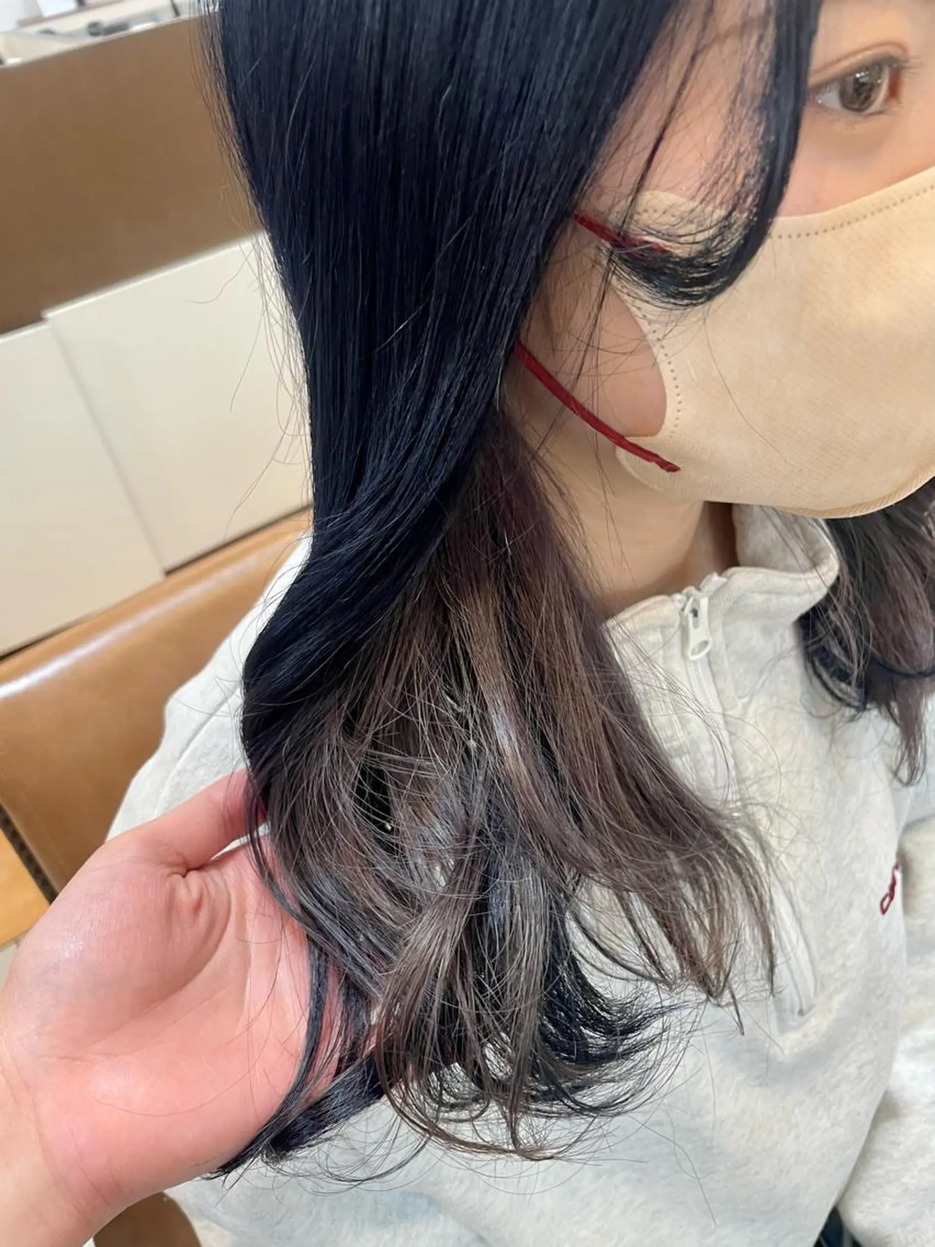 セミロング カラー インナーカラー SOYON なんば店所属・水島 真彩のヘアスタイル