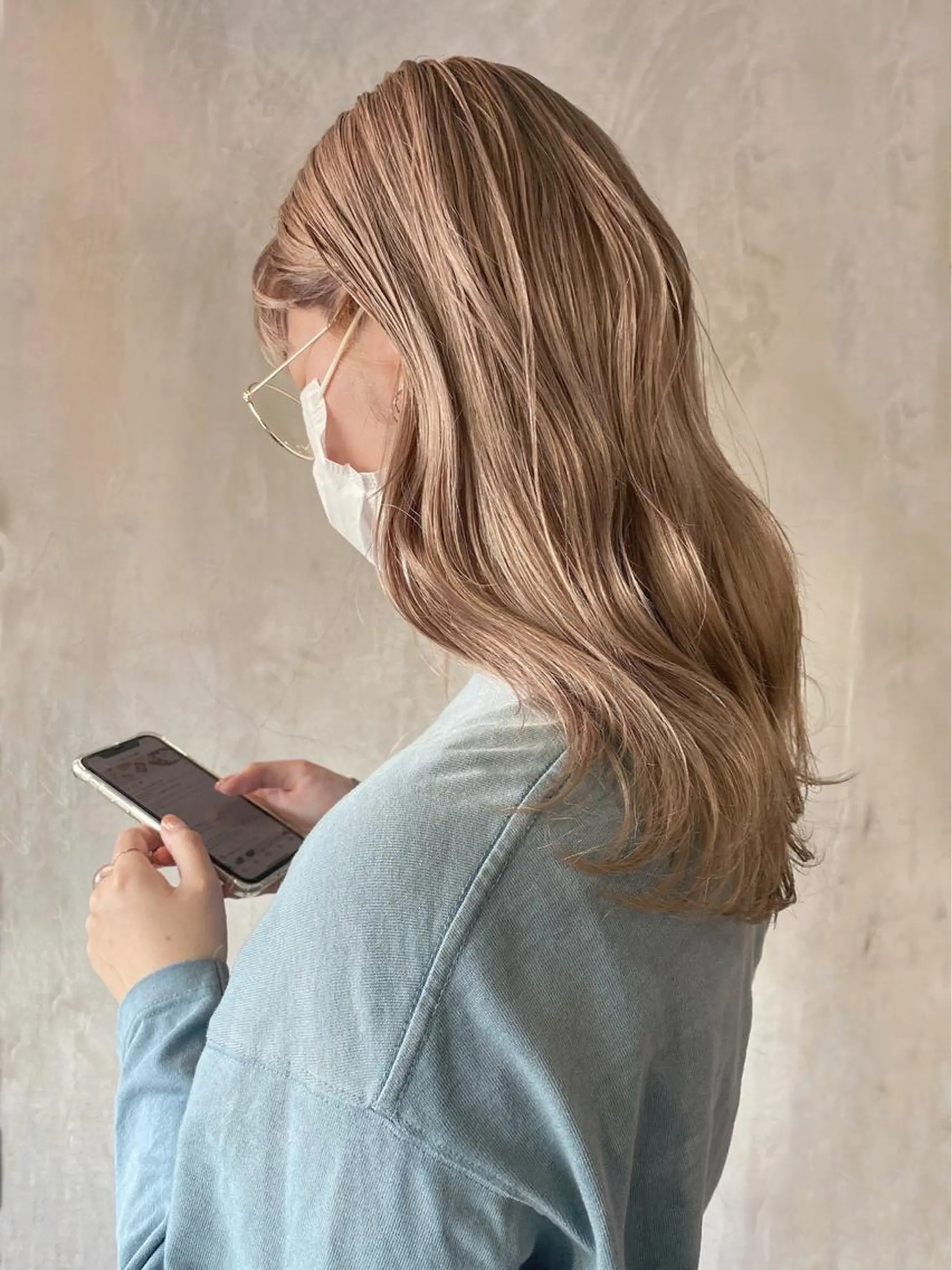 セミロング カラー ブリーチ ヘアカラー Life salon SAKURAのヘアスタイル