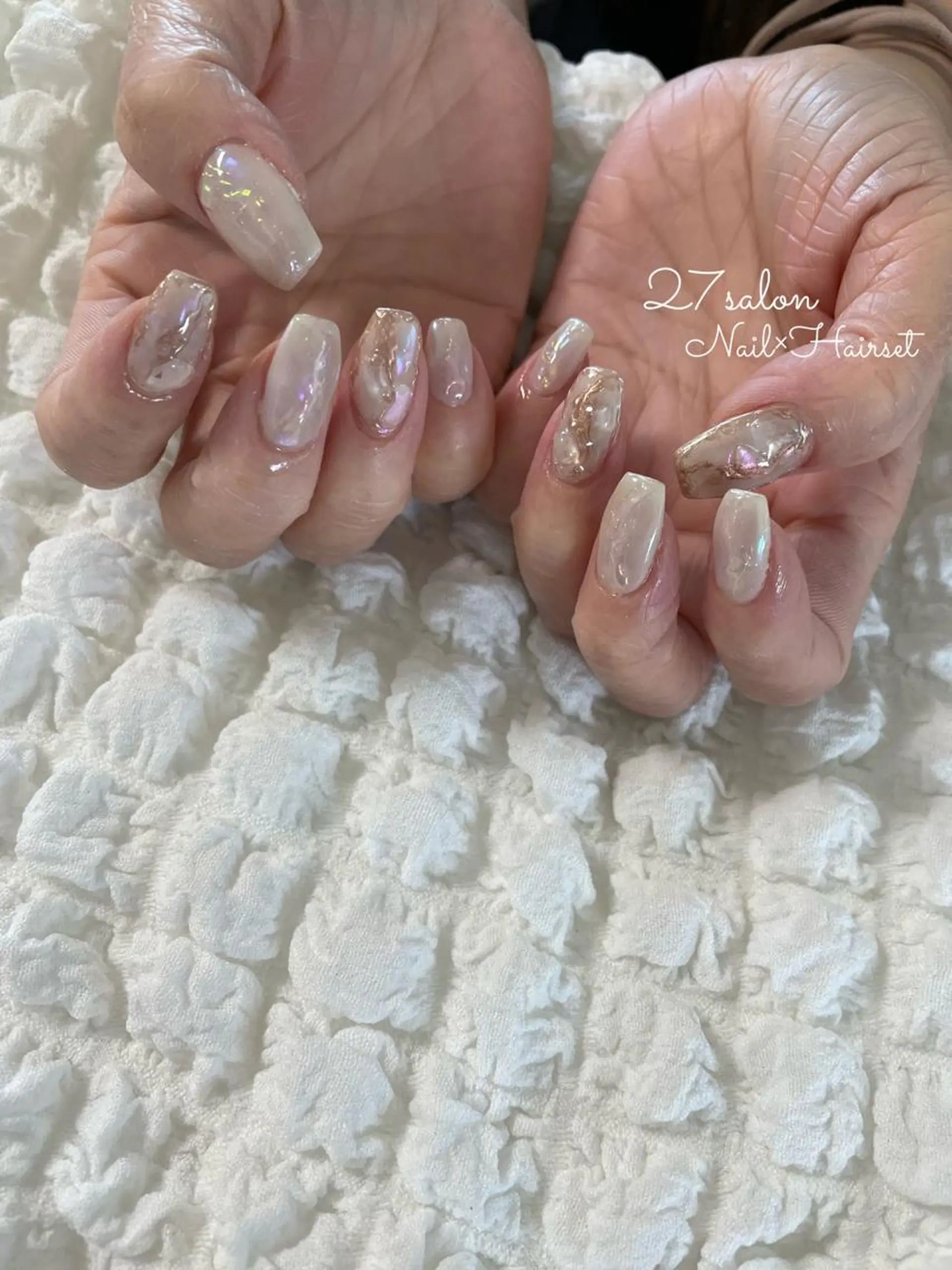 ネイル オーロラネイル ニュアンスネイル 27salon yuinaのネイルデザイン