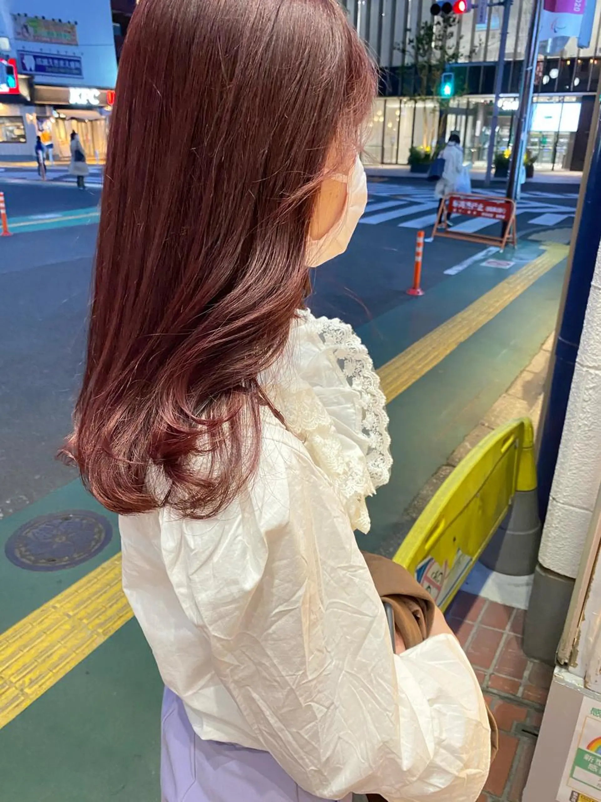 ロング カラー カット ヘアカラー トリートメント レイヤー/ベージュ カラー/ハシモトのヘアスタイル