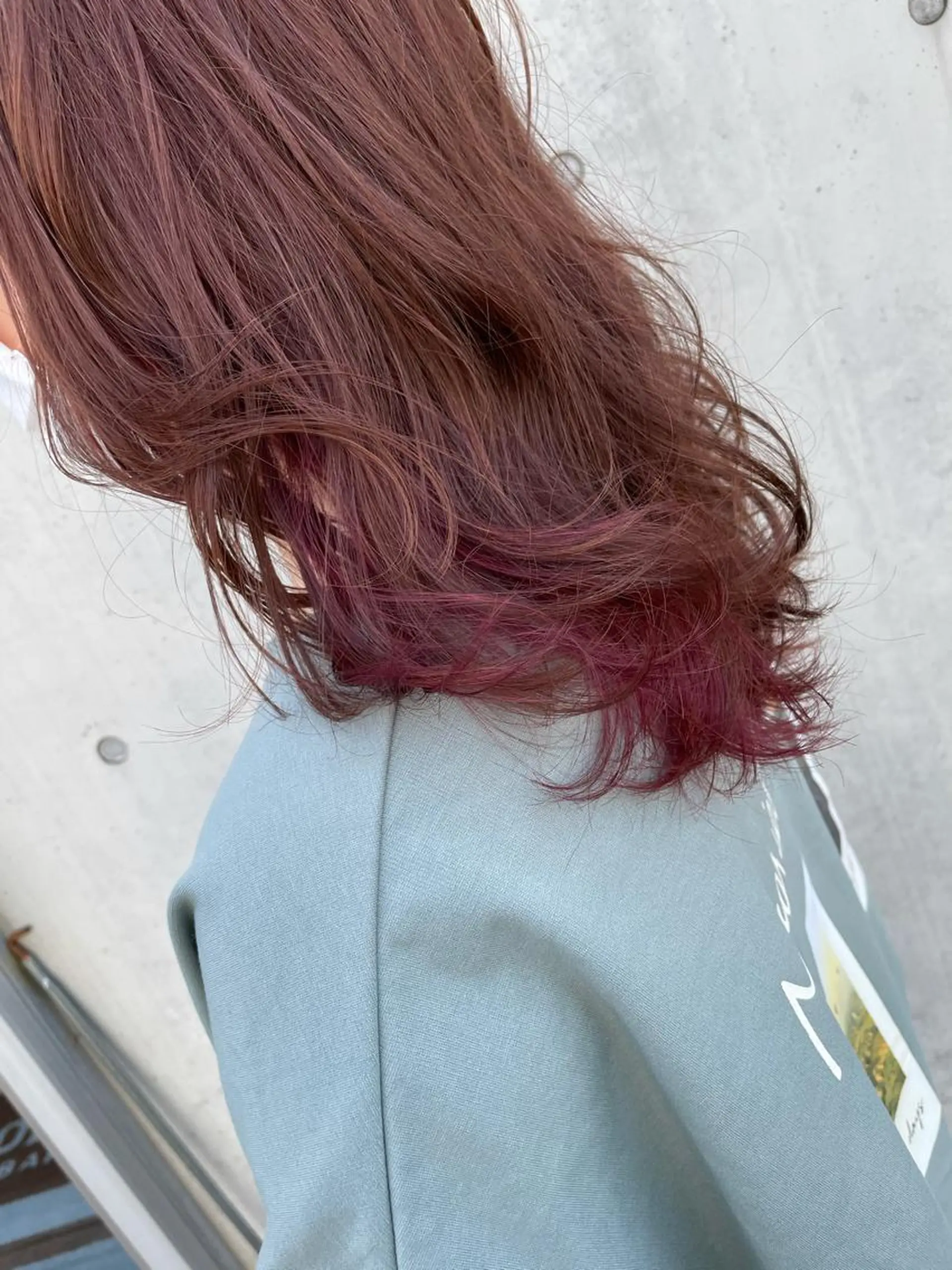 ロング カラー ブラウンカラー ピンクカラー ピンクブラウン カット ヘアカラー トリートメント one☆star所属・通い続けられるサロン ママ美容師　明日香のヘアスタイル