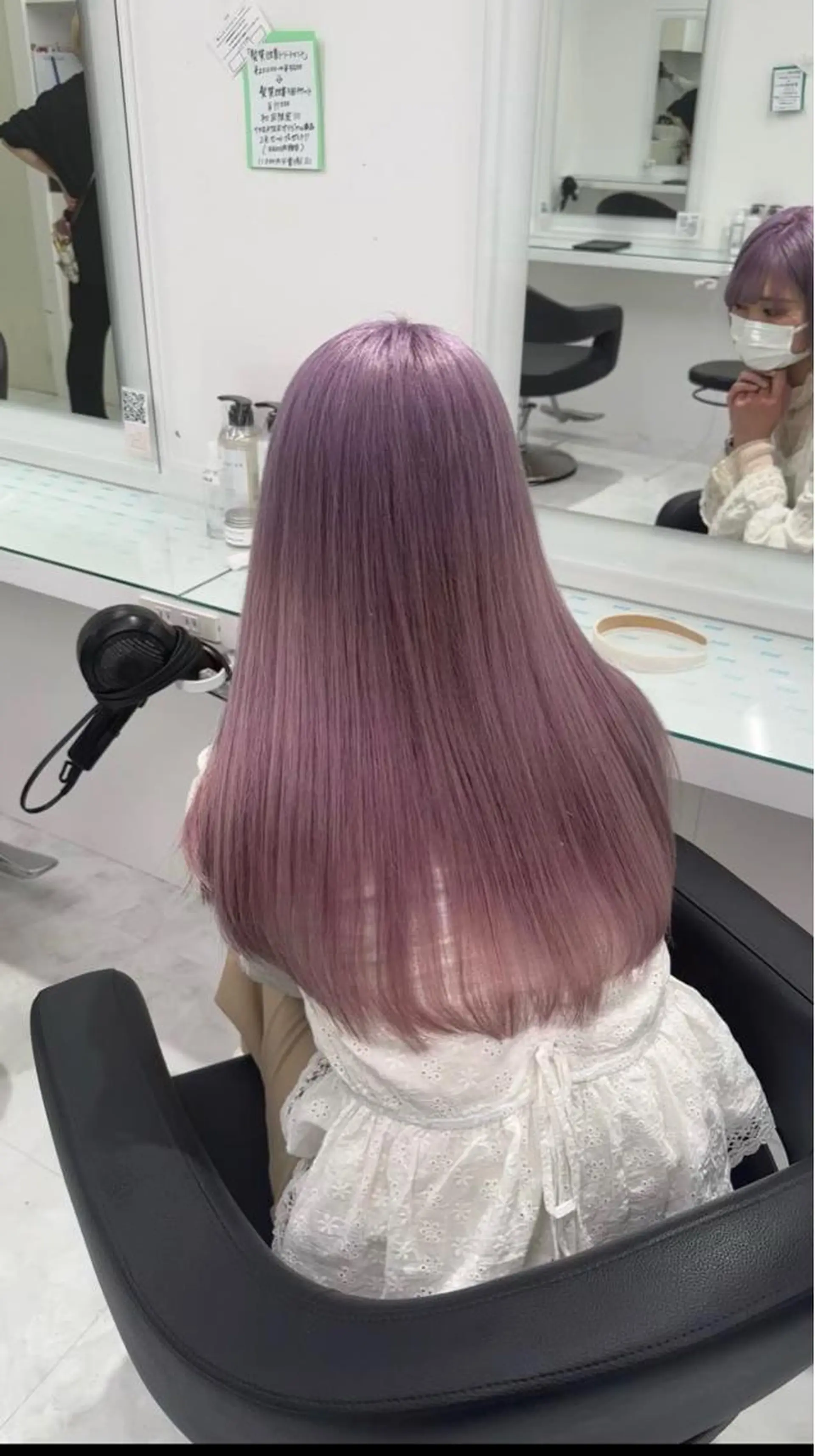 ロング カラー ヘアカラー トリートメント ヘッドスパ ヘアセット ハイトーン艶カラー 🤍ゆうひのヘアスタイル