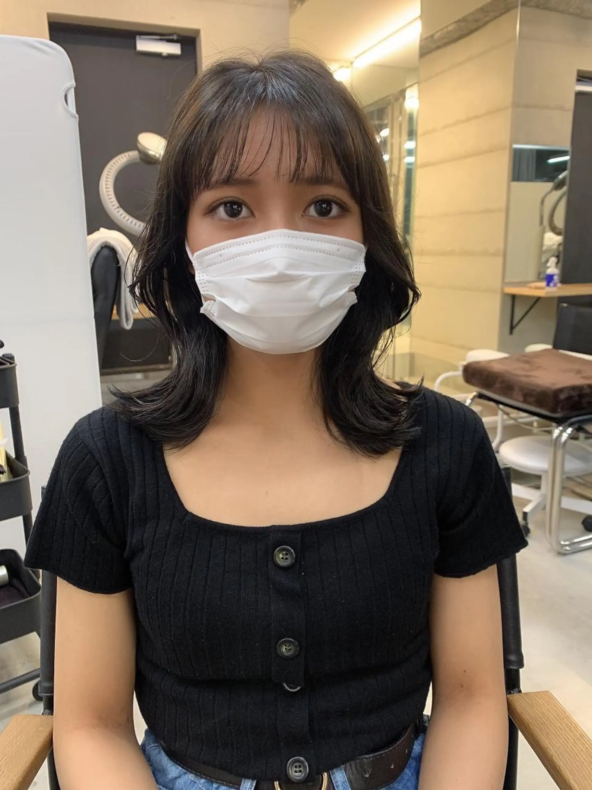 ミディアム カラー カット ヘアカラー トリートメント ヘッドスパ ヘアセット 透明感/オリーブ/ グレージュ/YUKAのヘアスタイル