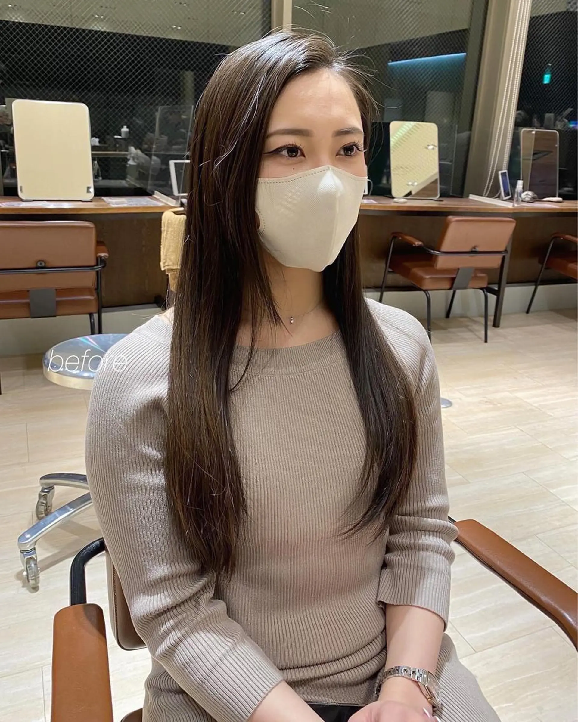 ロング カラー レイヤー/顔周り /透明感🩶高橋大のヘアスタイル