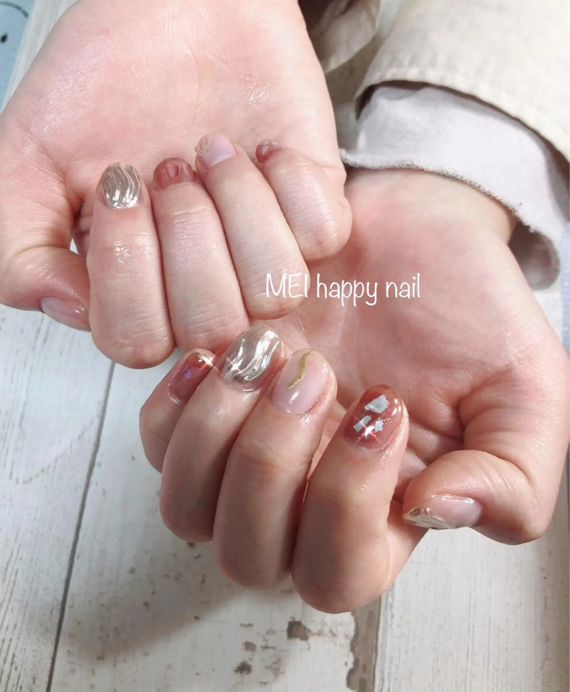 ネイル ニュアンスネイル 北浦和 自爪育成ケアのネイルデザイン
