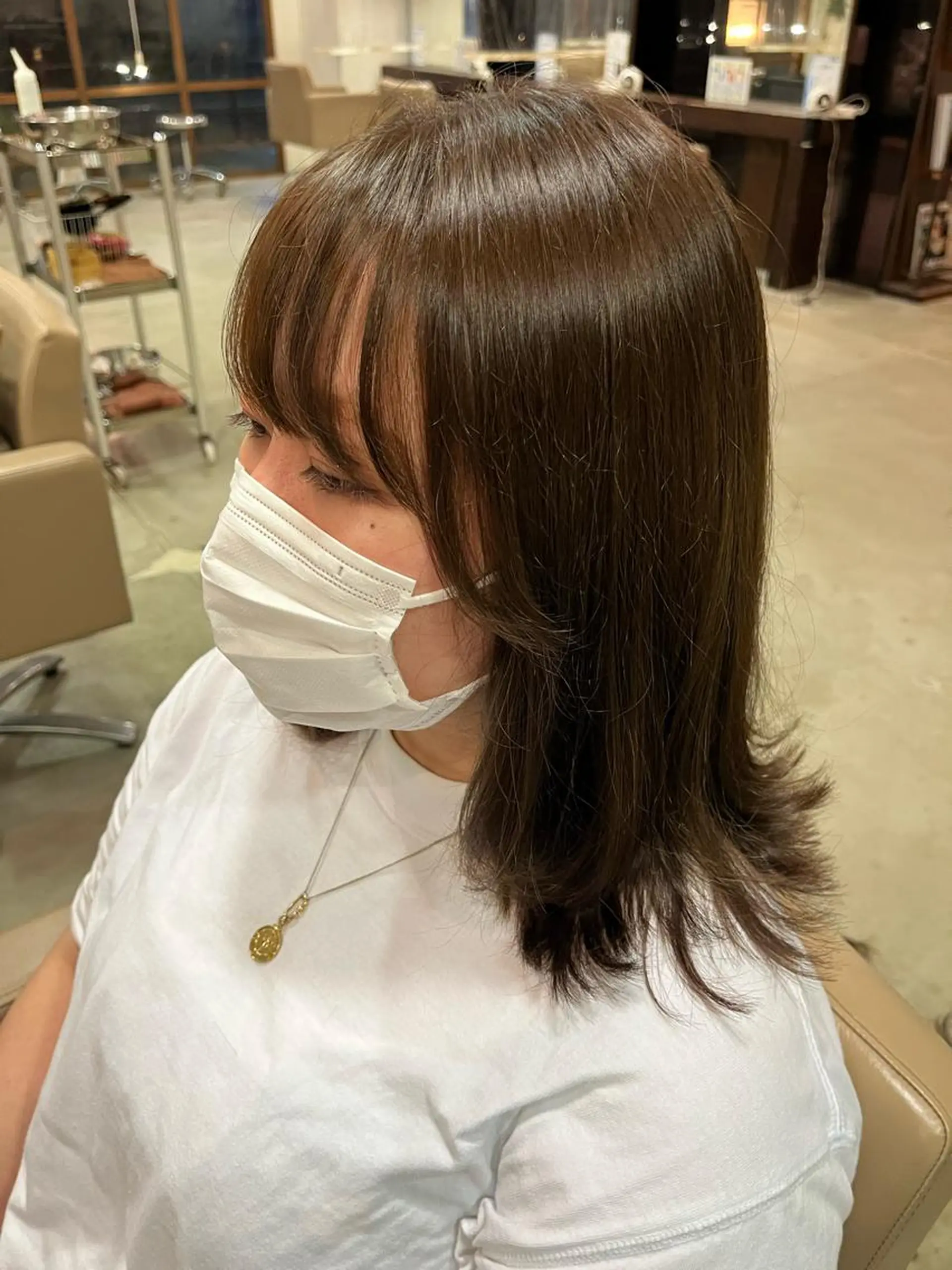 ミディアム 顔周りカット 田中 鈴乃のヘアスタイル