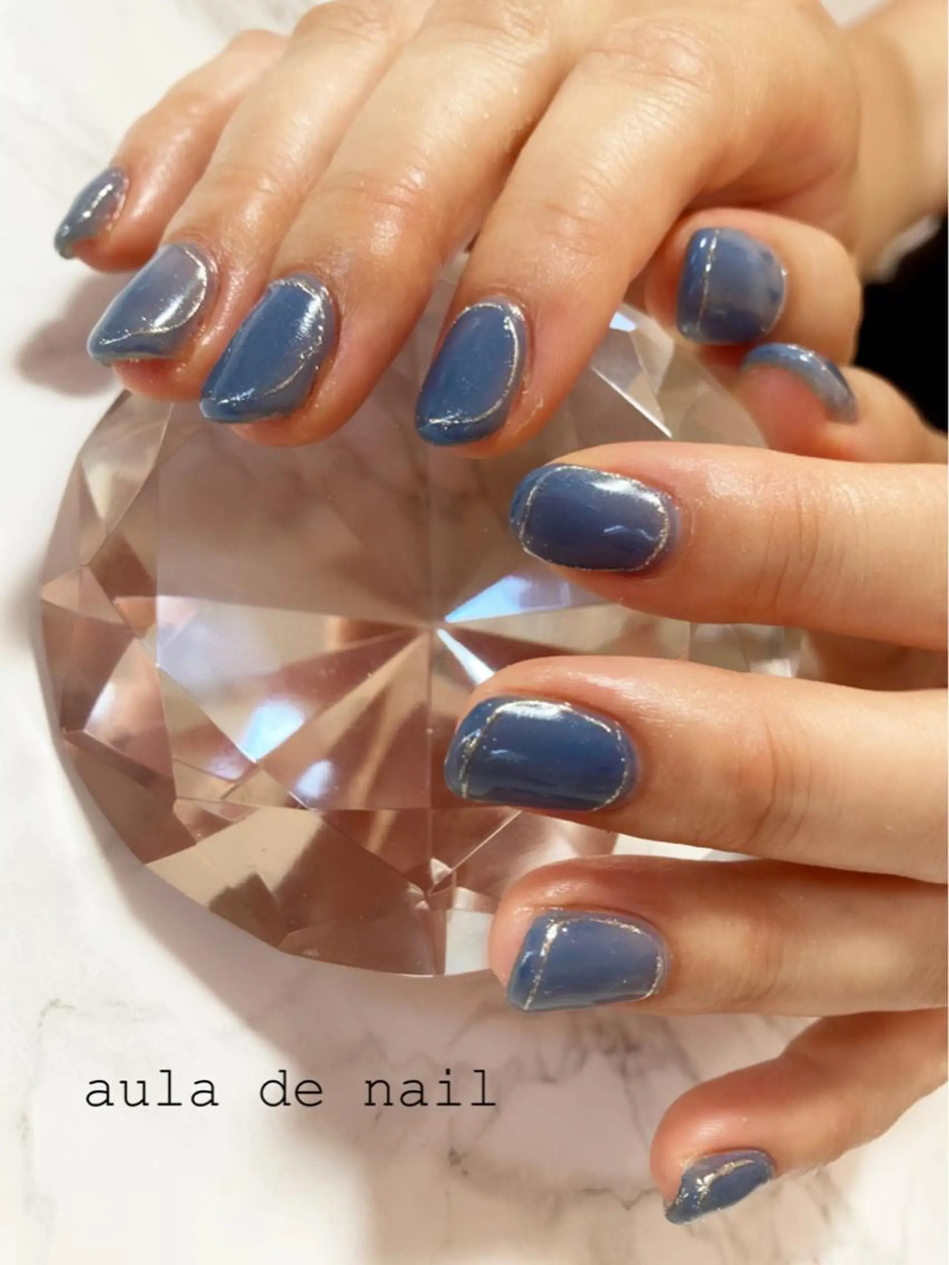 ネイル ブルー ハンドネイル auladenail アウラデネイルのネイルデザイン