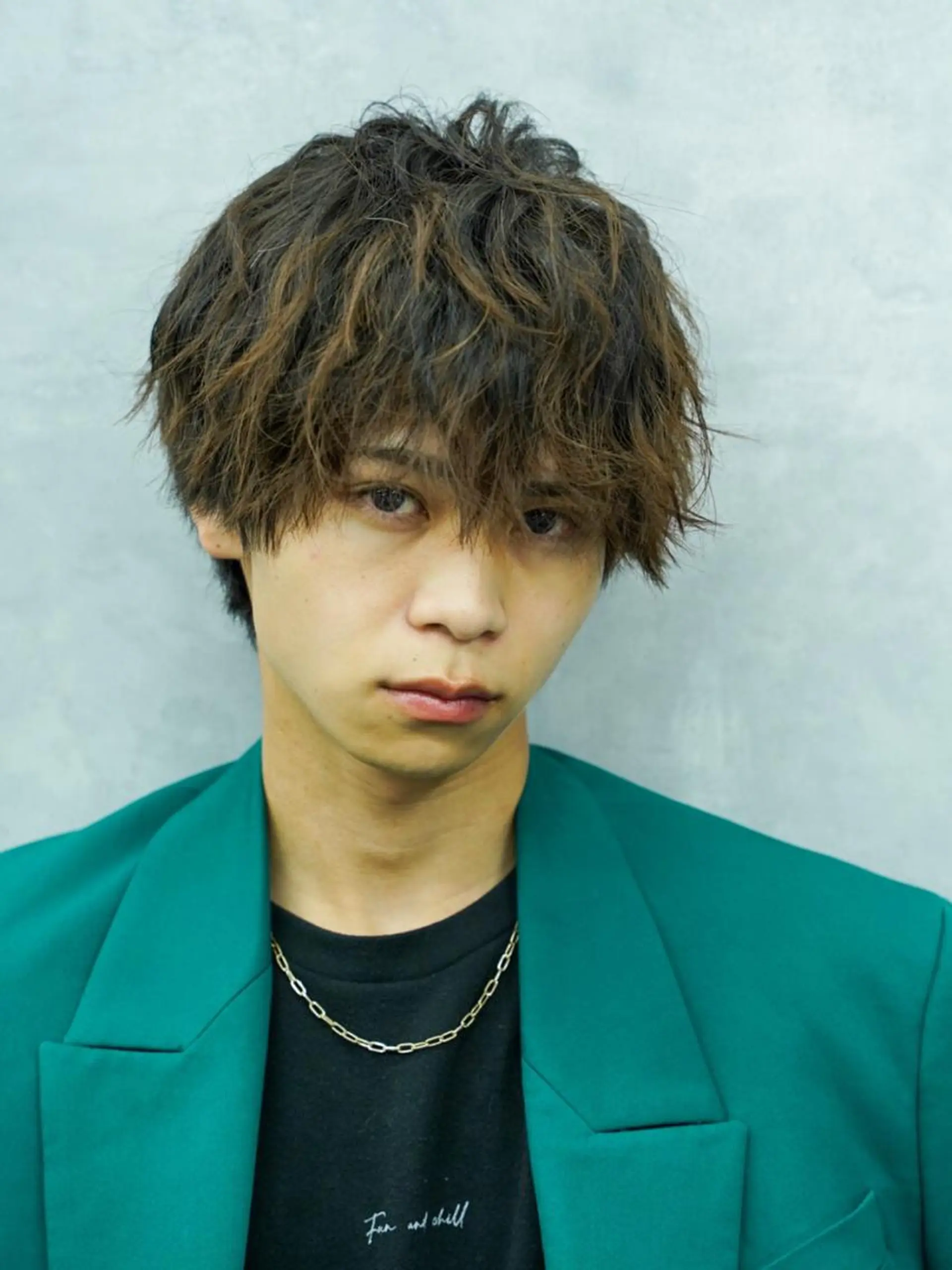 ミディアム パーマ メンズ ミディアムパーマ マッシュ メンズパーマ スパイラルパーマ カット パーマ The Gollum cut＆shave所属・垢抜け・メンズパーマ 津山祐紀のヘアスタイル